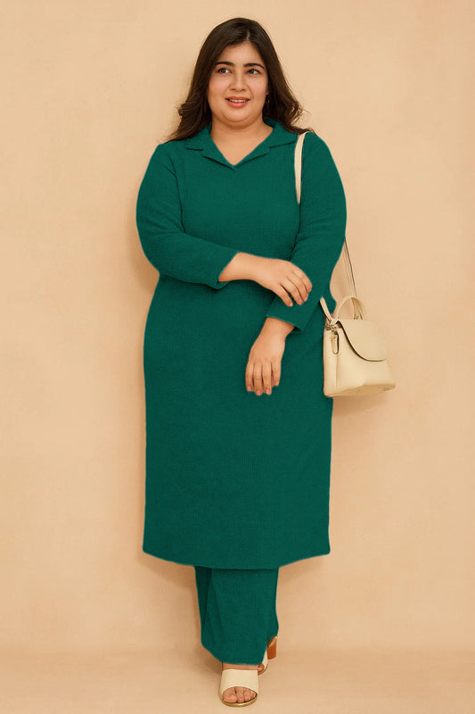 Teal Sparkle Velvet Kurta