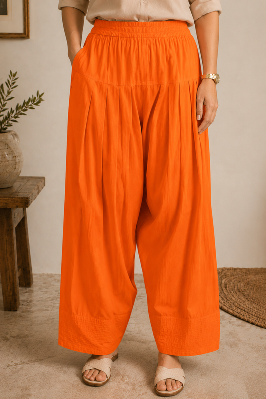 Orange Cotton Farshi Salwar