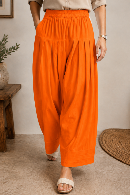 Orange Cotton Farshi Salwar