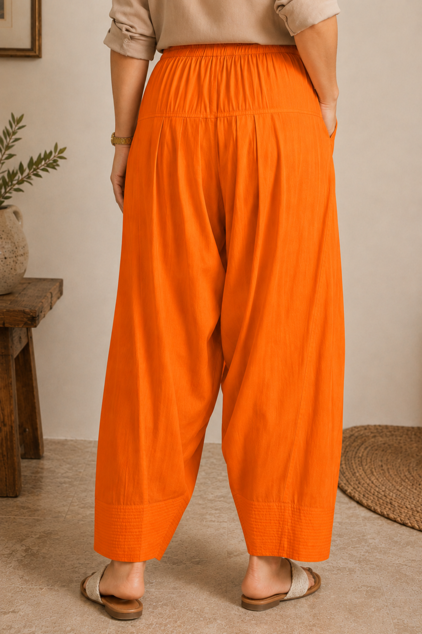 Orange Cotton Farshi Salwar