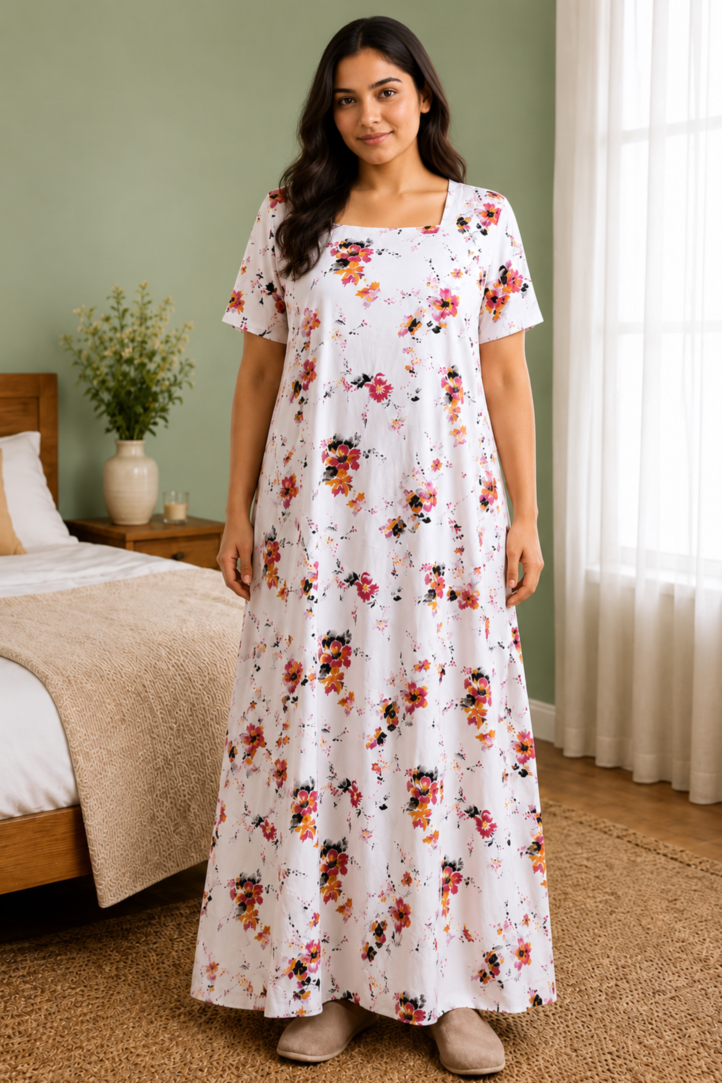 Ivory Mayfair Rayon Lounge Dress