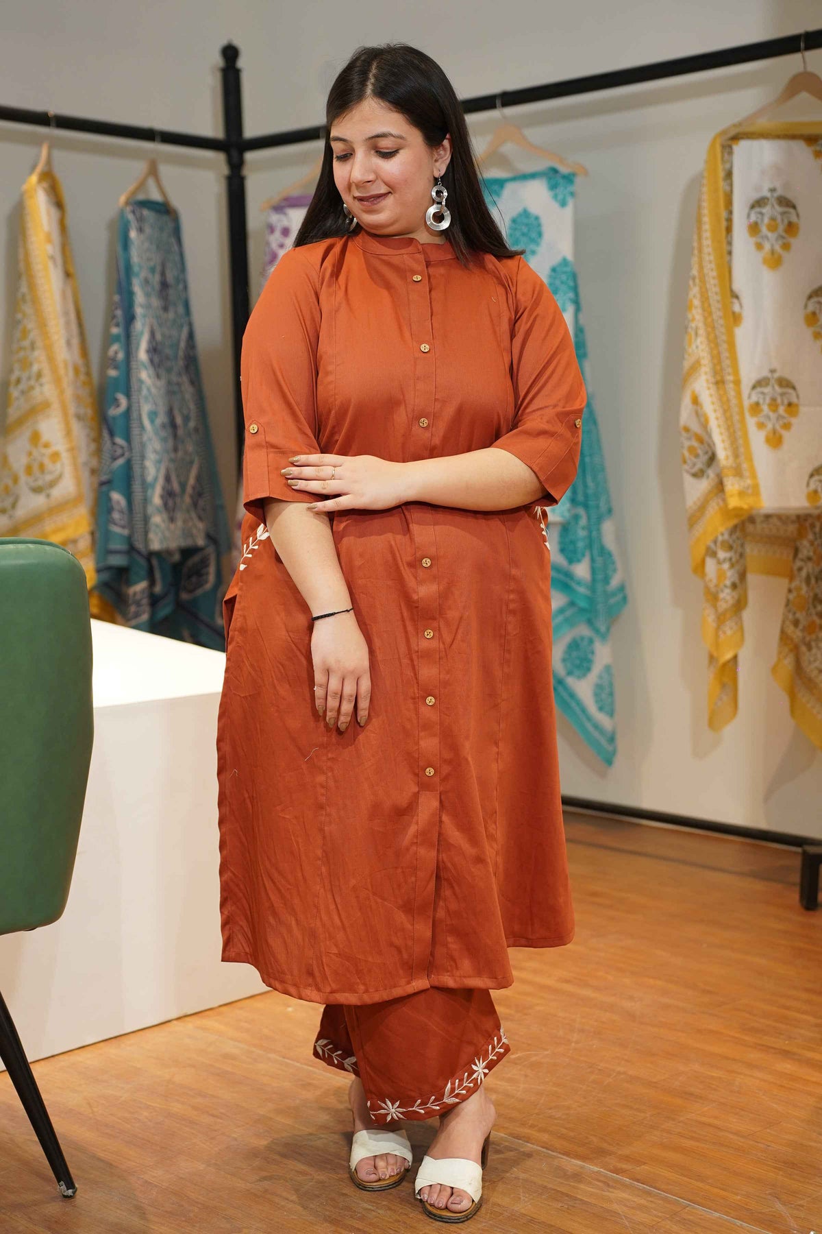 Rusty Cinnamon Cotton Suit Set