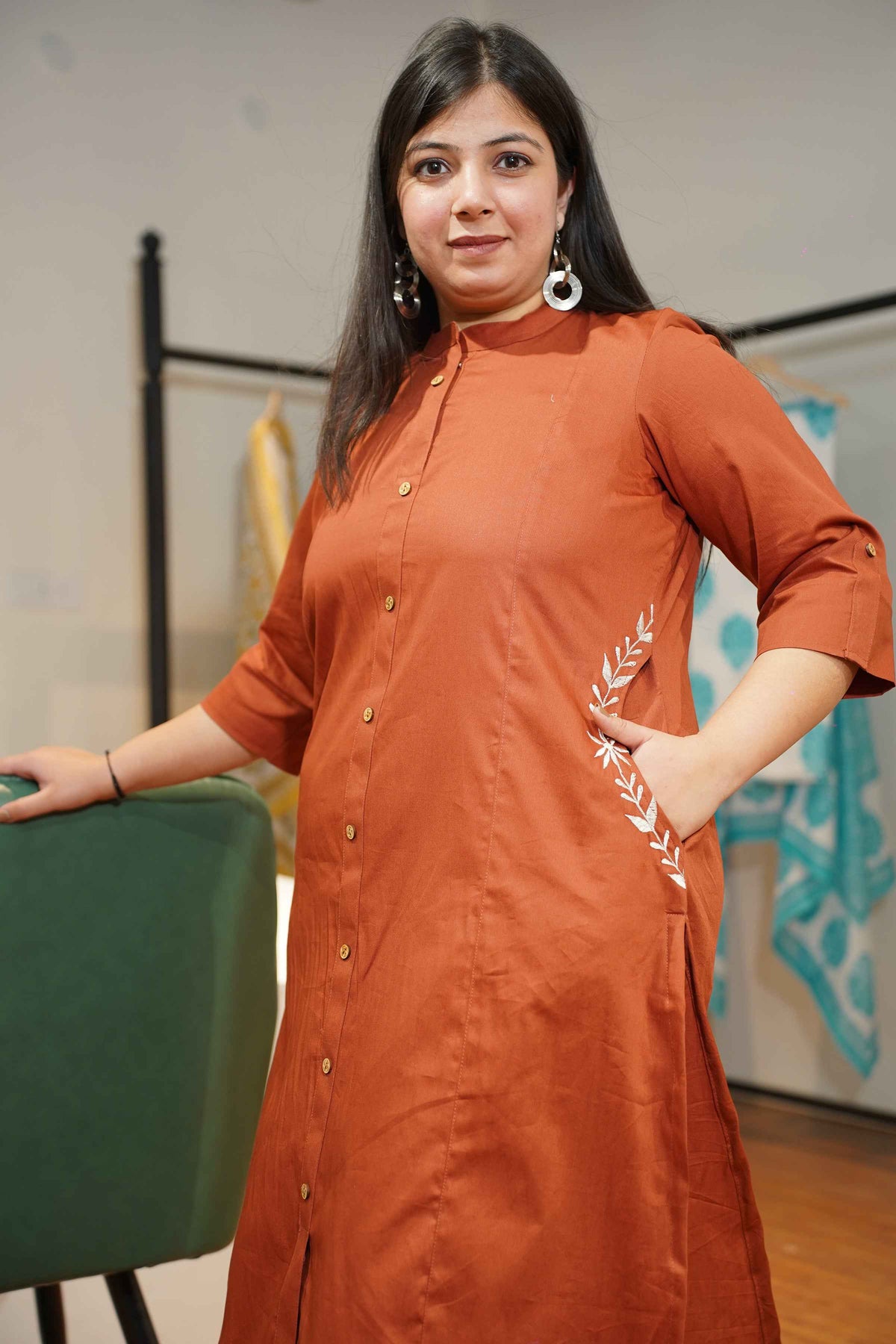 Rusty Cinnamon Cotton Suit Set