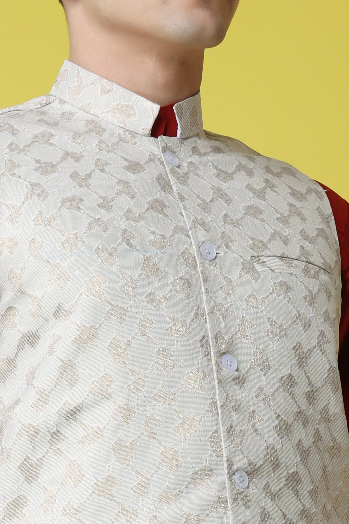Buy Plus Size ​Ivory White Textured Vasket At Apella | Sizes XS to 10 XL | India | Free Delivery | Customized