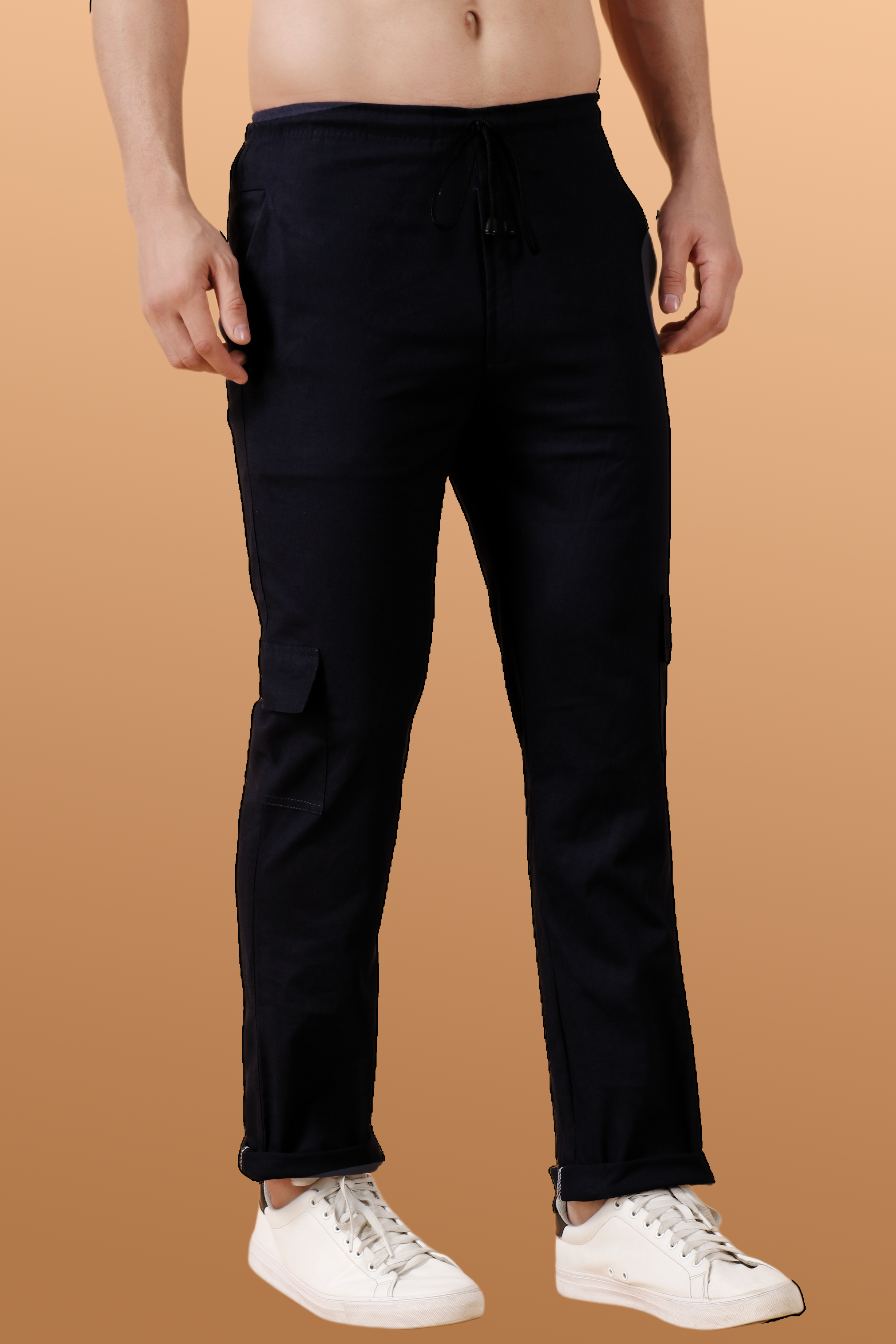 Buy Stretchable Plus Size Cargo Pants  Black Cargo Pants  Apella
