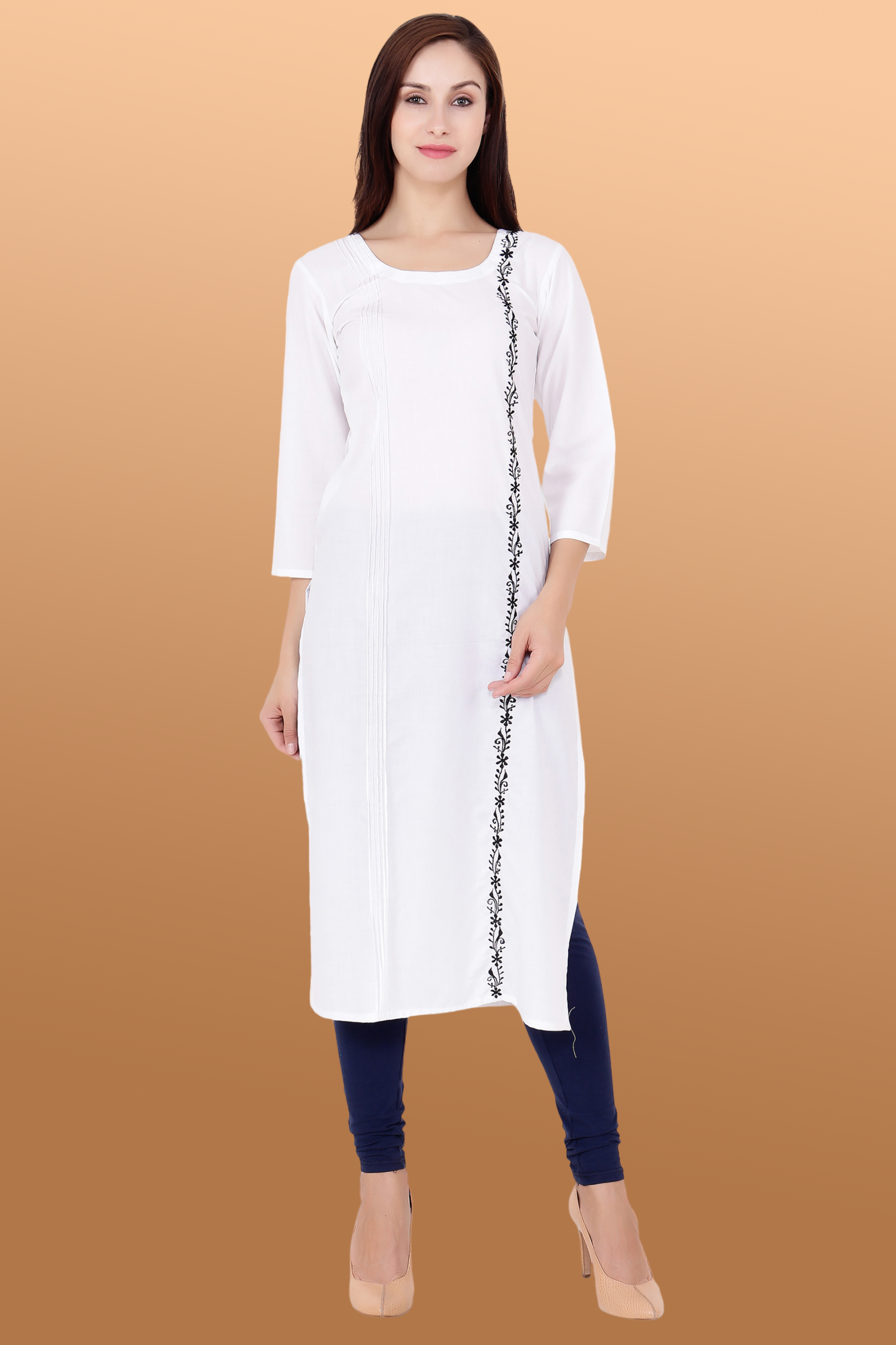 Jaipur Kurti kurta_set : Buy Jaipur Kurti Women Off-white Solid Embroidered  Straight Silk Kurta With Pants & Dupatta Online | Nykaa Fashion
