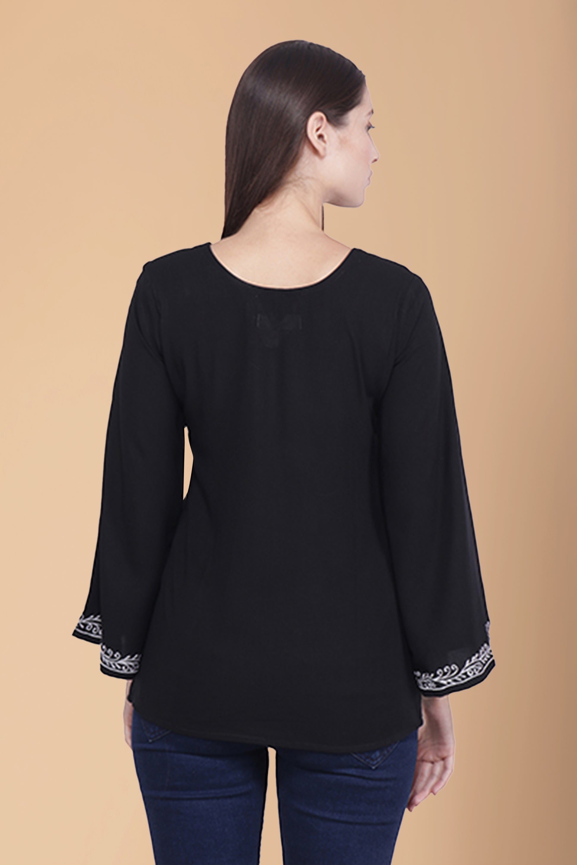 Women Plus Size Black Rayon Top for Ladies | Apella