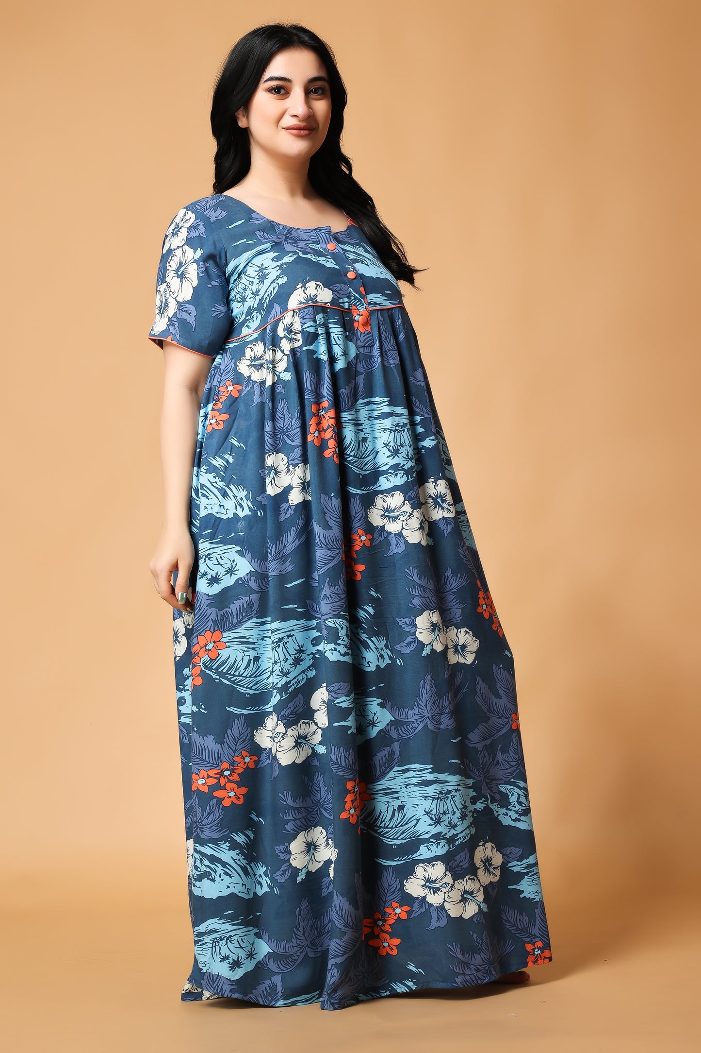 Blossom Breeze Rayon Night Gown