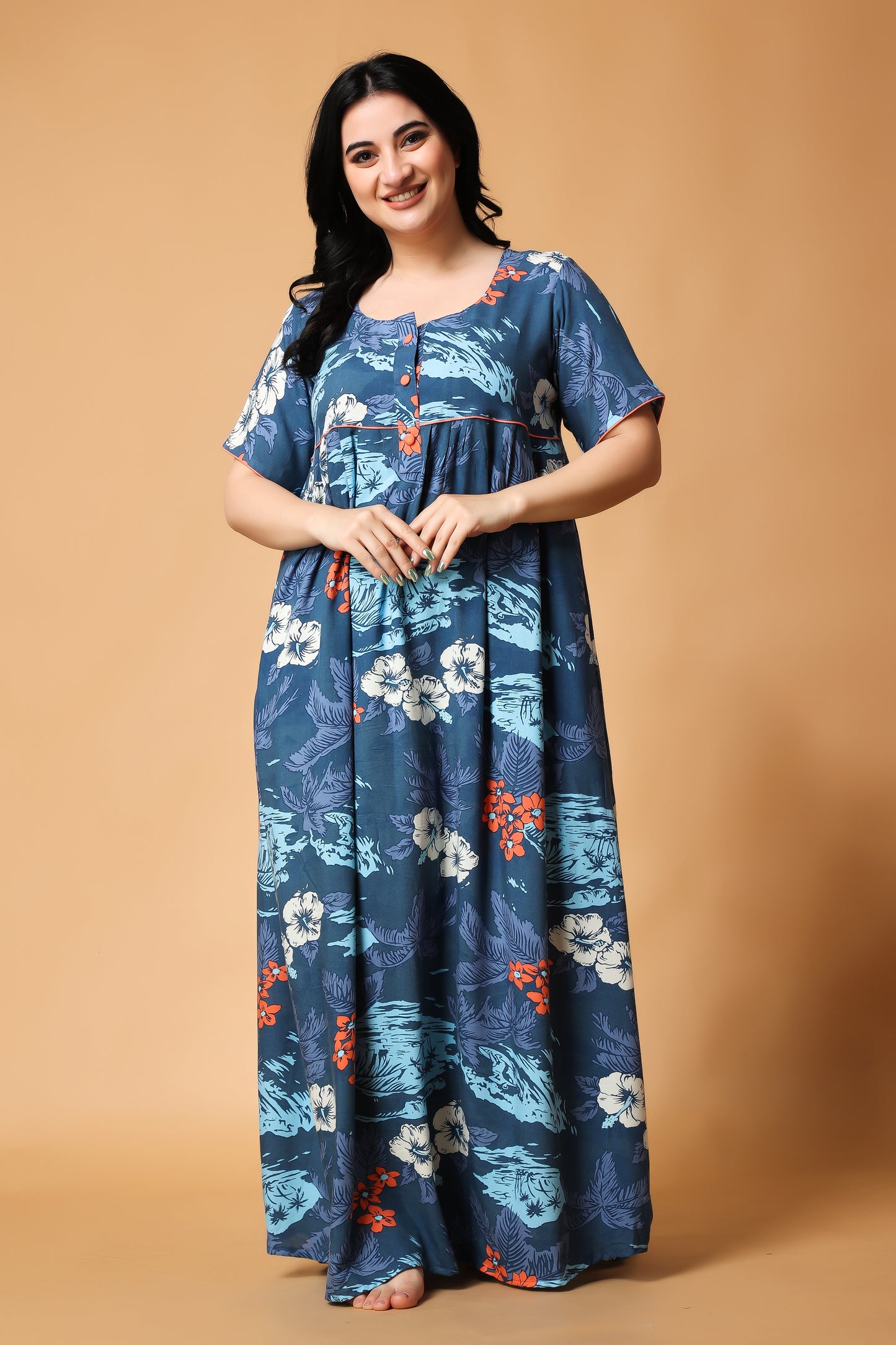 Blossom Breeze Rayon Night Gown