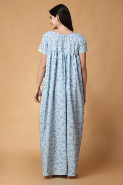 Blue Mirage Cotton Night Gown