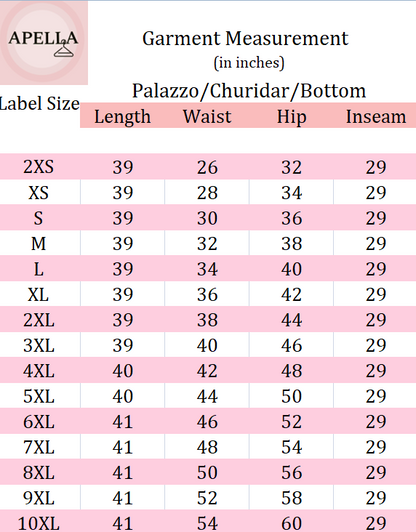 Buy Plus Size ​Blue Ribbon Detailed Cotton Palazzo At Apella | Sizes XS to 10 XL | India | Free Delivery | Customized