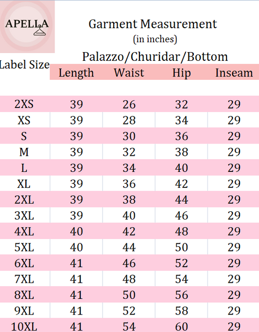 Buy Plus Size ​Blue Ribbon Detailed Cotton Palazzo At Apella | Sizes XS to 10 XL | India | Free Delivery | Customized