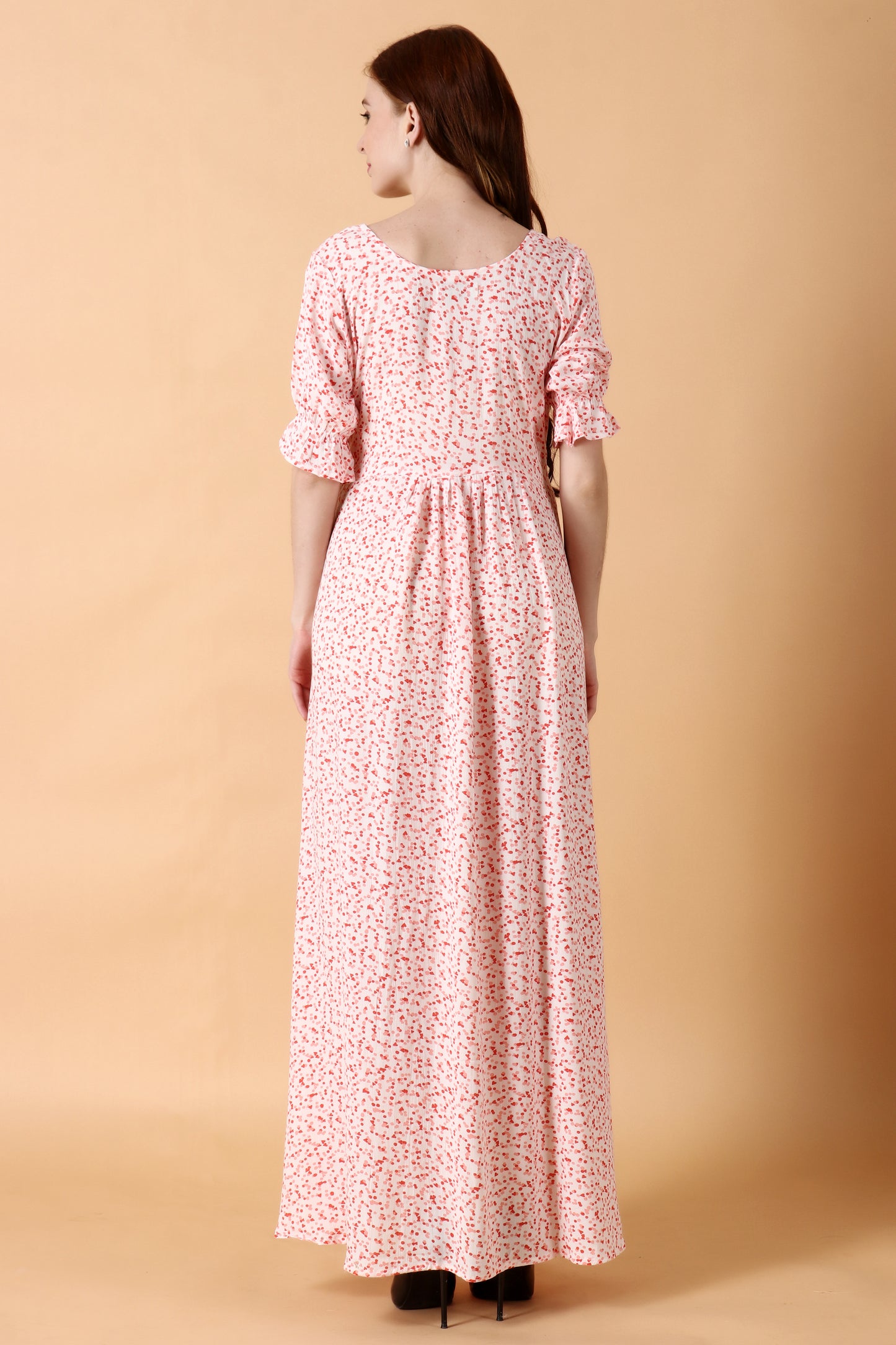 Women Plus Size White polka dot dress | Apella