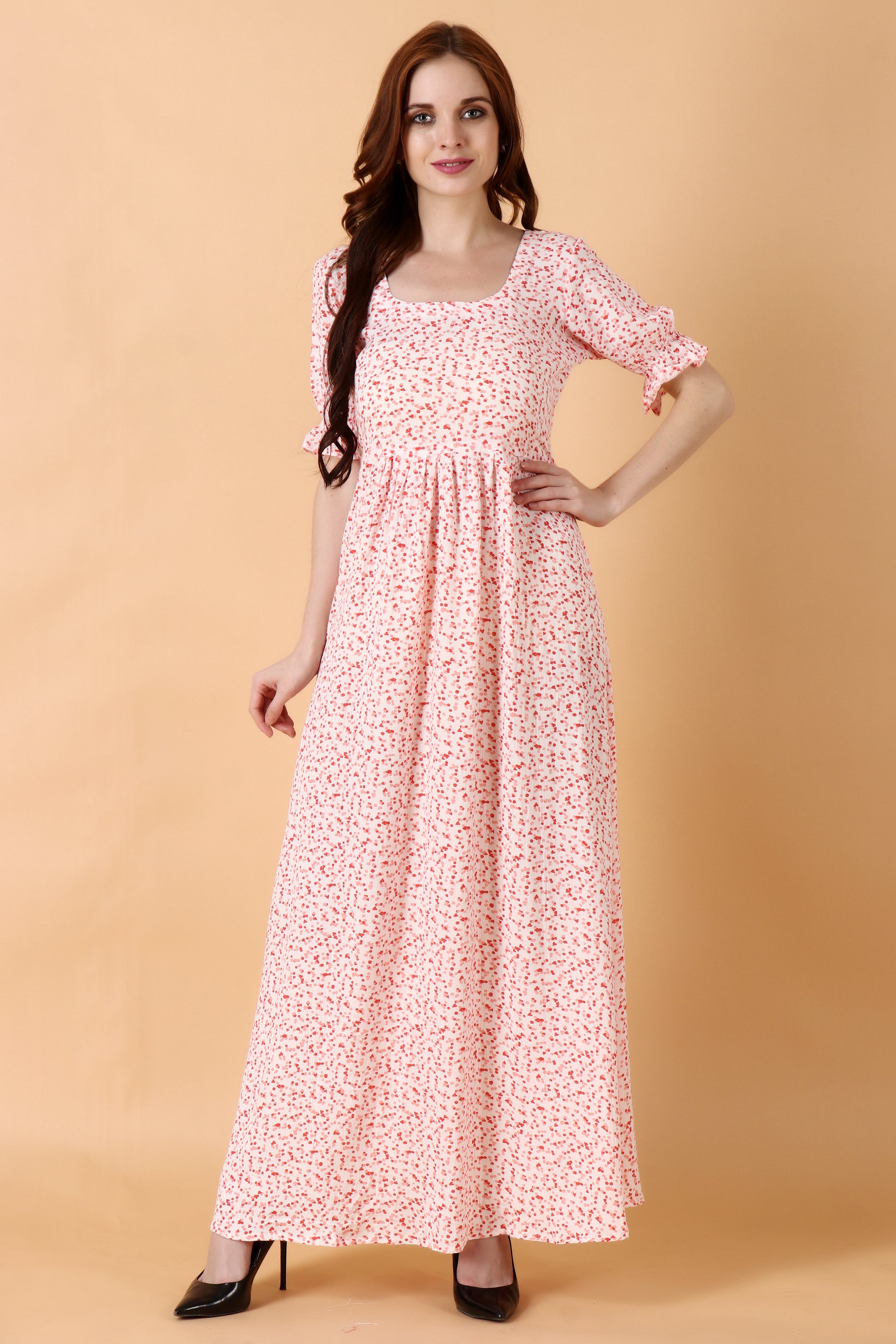 Women Plus Size White polka dot dress | Apella