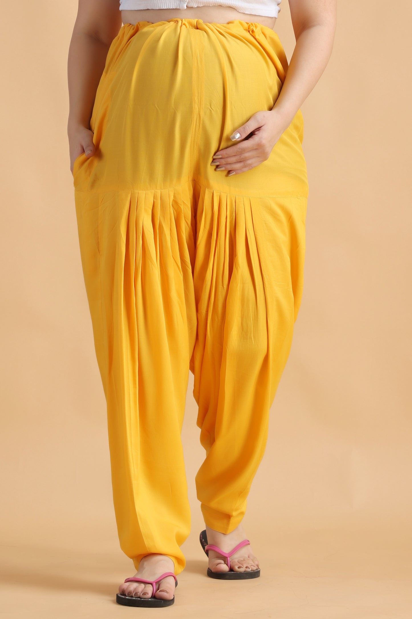 Women Plus Size Yellow Maternity Bottom wear | Apella