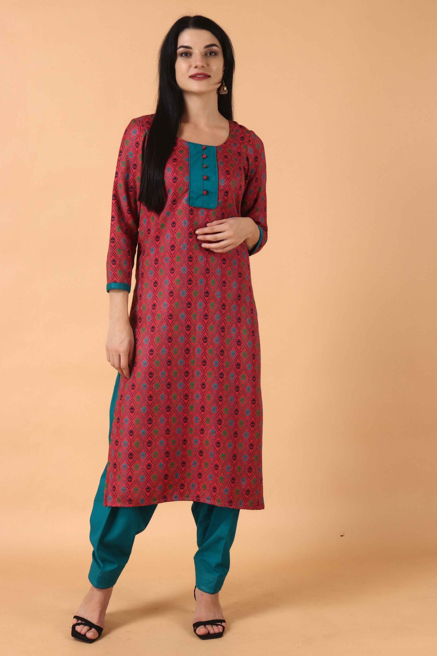Buy Plus Size ​Fruit Cake Woollen Kurta Set At Apella | Sizes XS to 10 XL | India | Free Delivery | Customized