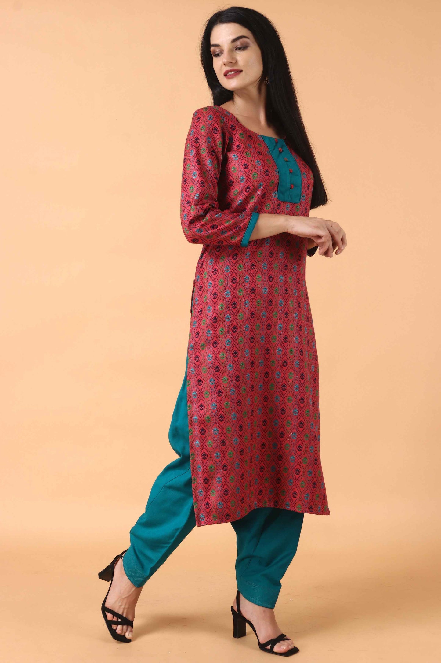 Buy Plus Size ​Fruit Cake Woollen Kurta Set At Apella | Sizes XS to 10 XL | India | Free Delivery | Customized