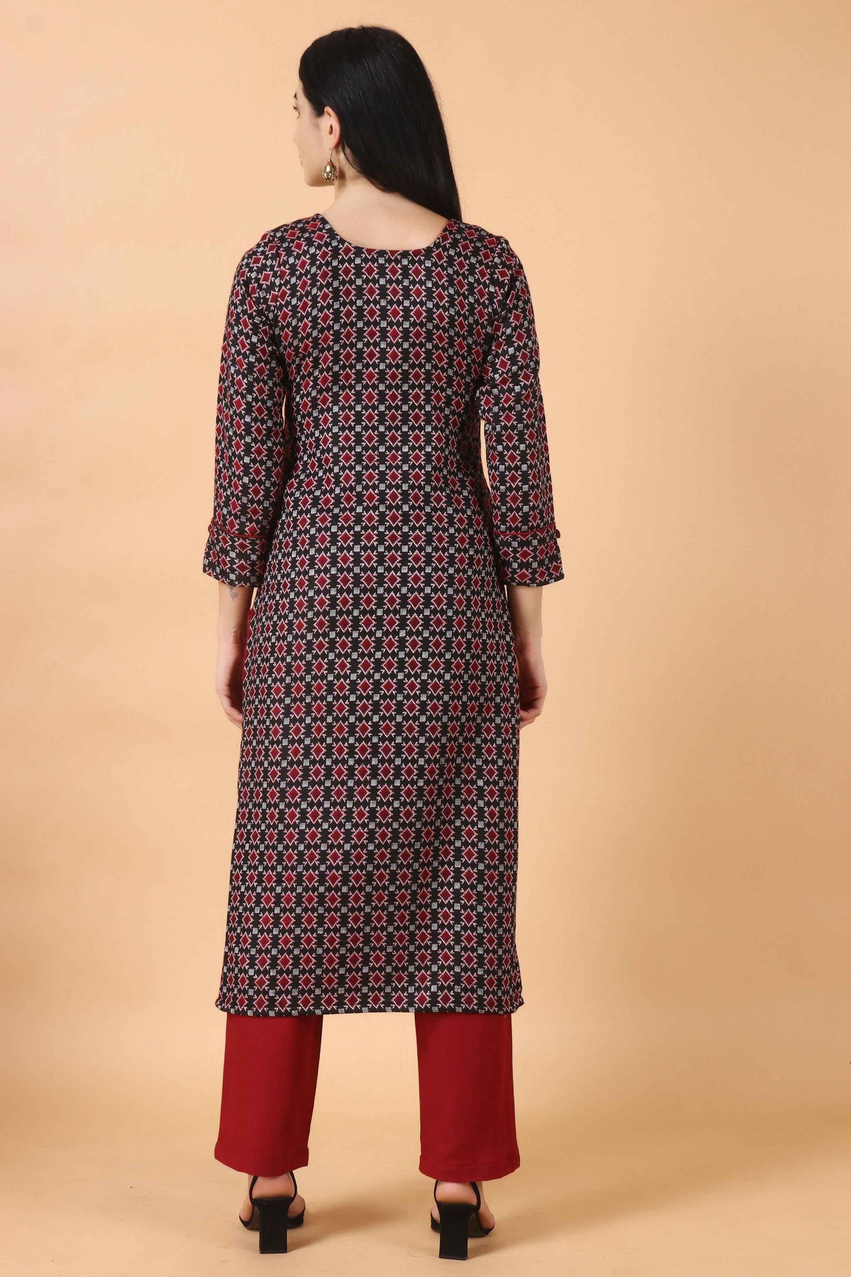 Buy Plus Size ​Ginger Tea Woollen Kurta Set At Apella | Sizes XS to 10 XL | India | Free Delivery | Customized