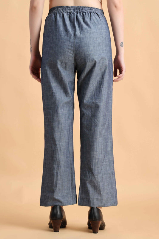 Buy Plus Size ​Grey Cotton Denim Pants At Apella | Sizes XS to 10 XL | India | Free Delivery | Customized