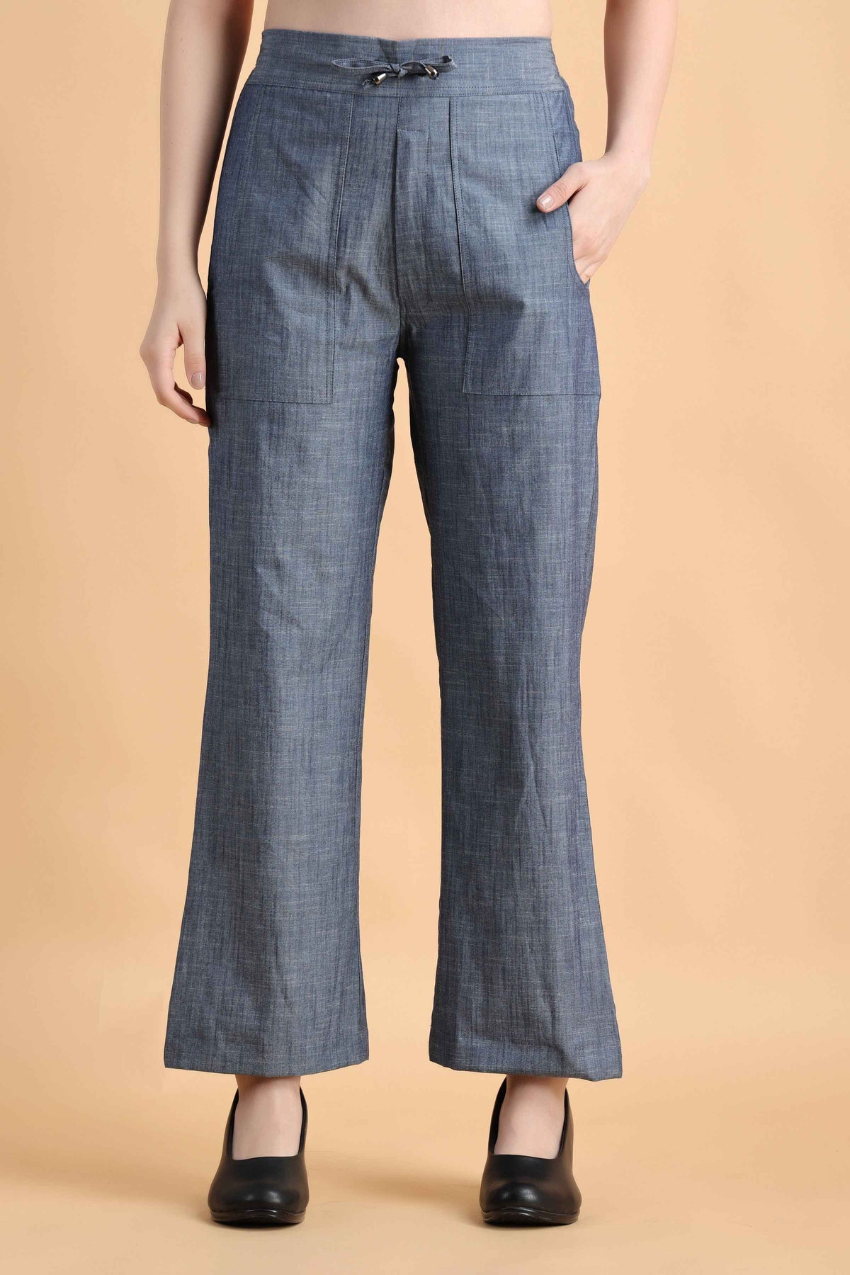 Buy Plus Size ​Grey Cotton Denim Pants At Apella | Sizes XS to 10 XL | India | Free Delivery | Customized