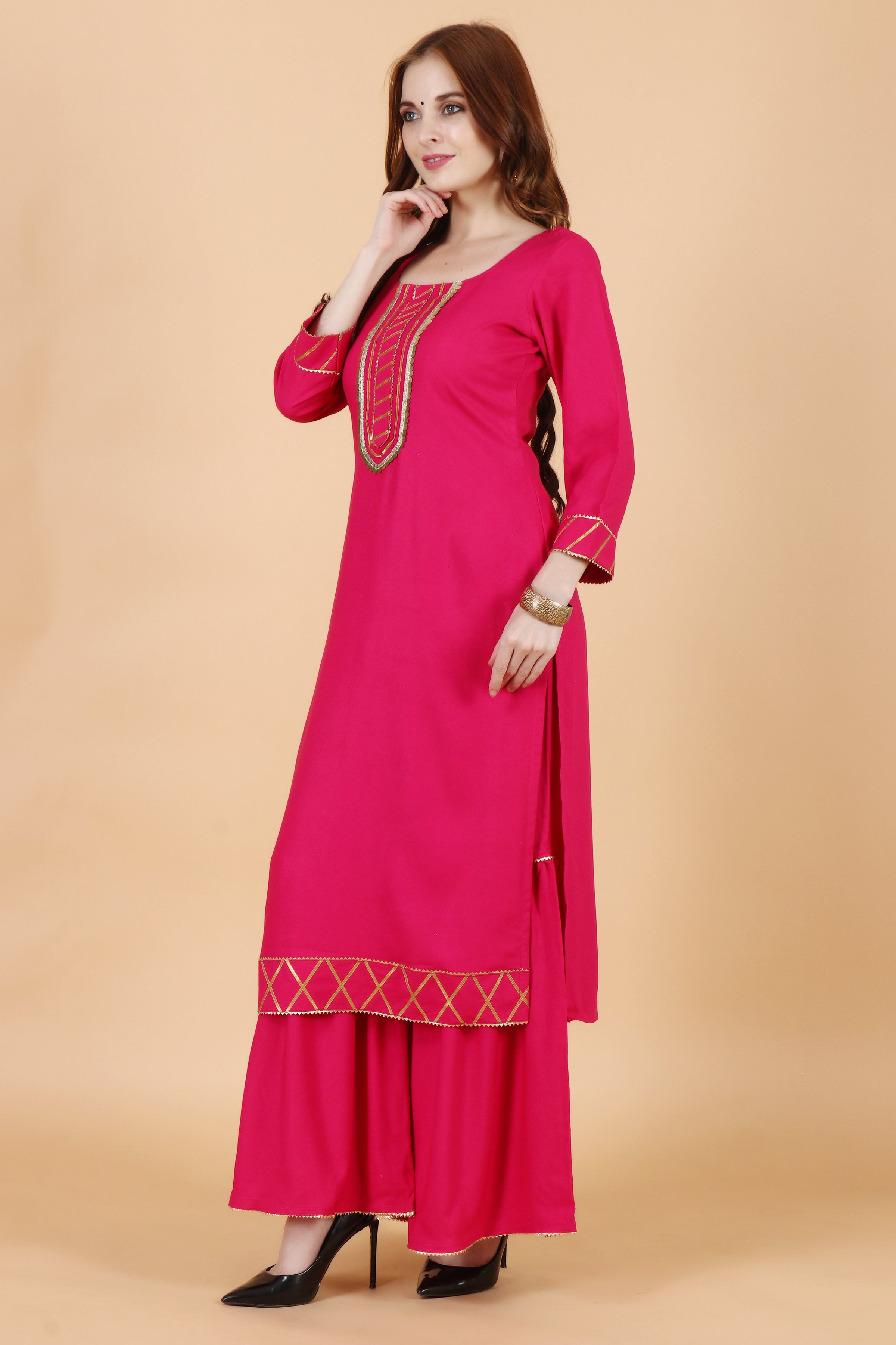 PINKPARI Plain Georgette Sharara Suit with Organza Dupatta at Rs.550/Piece  in surat offer by Golaviya House