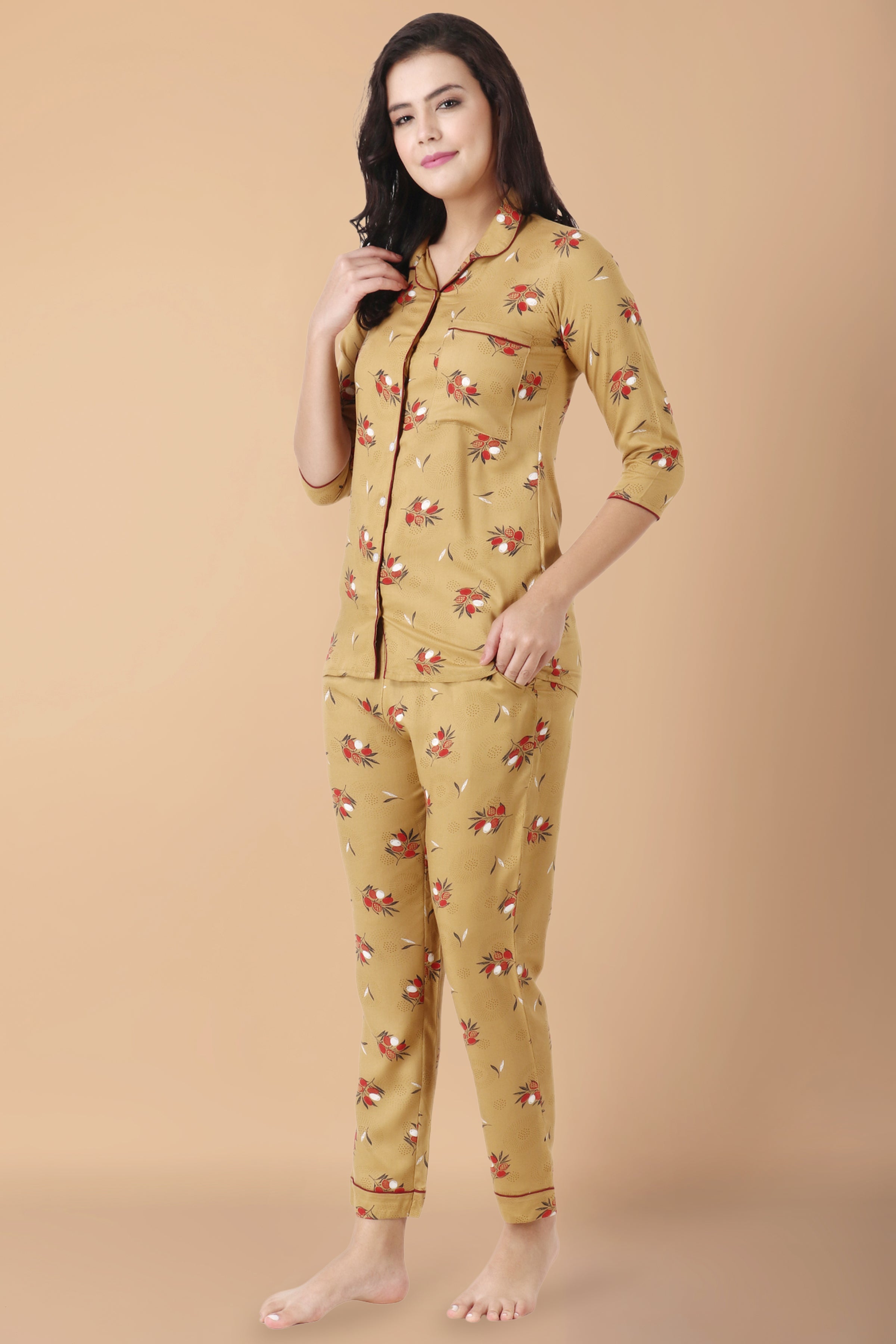 Allegra K Women's Pajama Sets Sleepwear Button Down Soft Night Suit Pj  Lounge Sets - Walmart.com