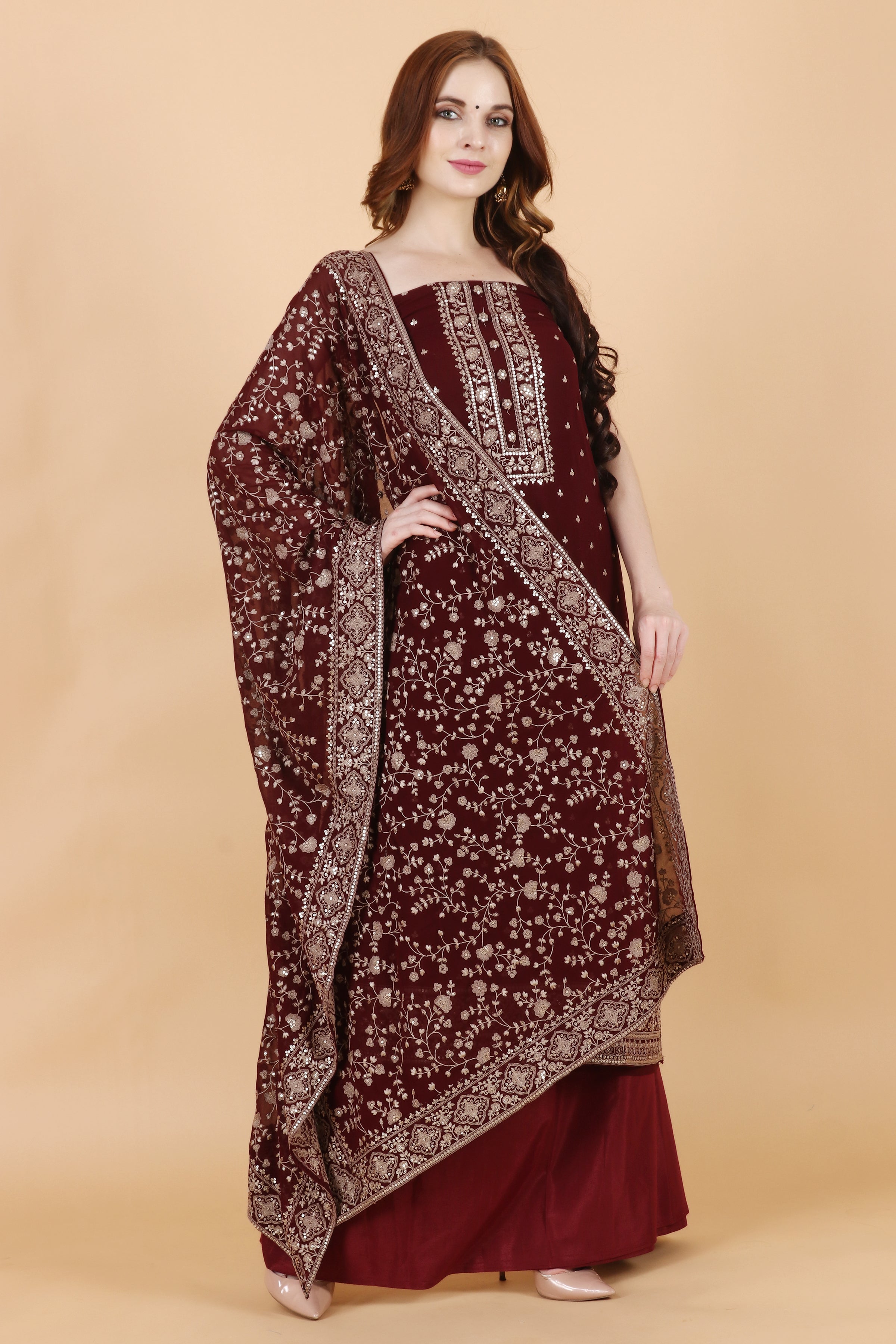 Ladies Chanderi Unstitched Suit at Rs.1450/Piece in patiala offer by Sahej  Suits