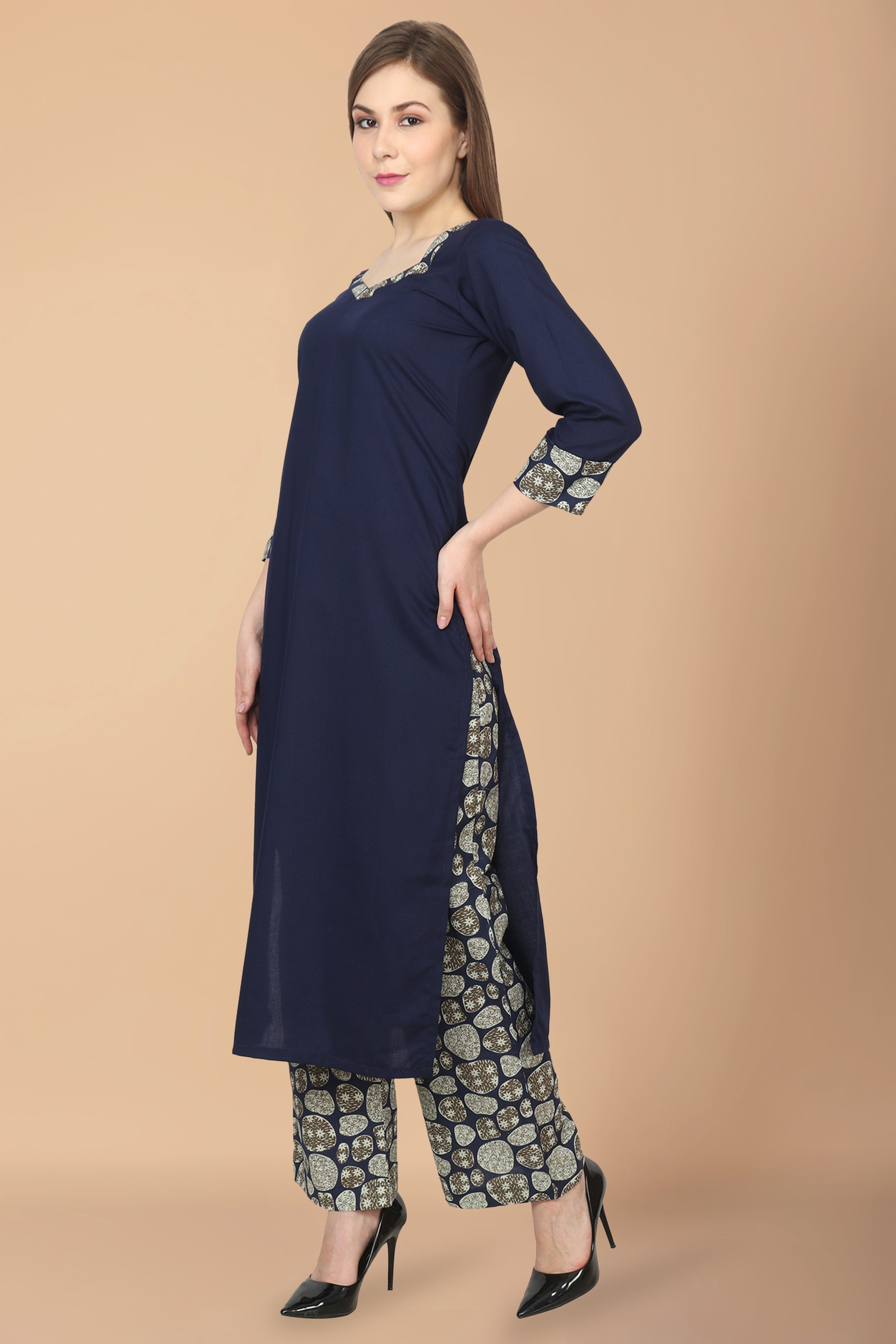Long Woolen Kurtis Online Plain Blue Toggle Winter Kurtis For Womens – Lady  India