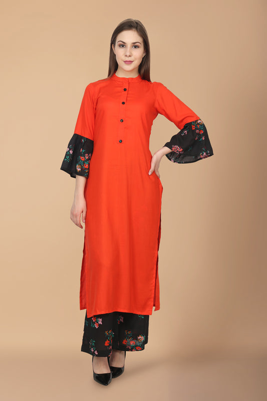 Women Plus Size Solid Orange Kurta | Apella