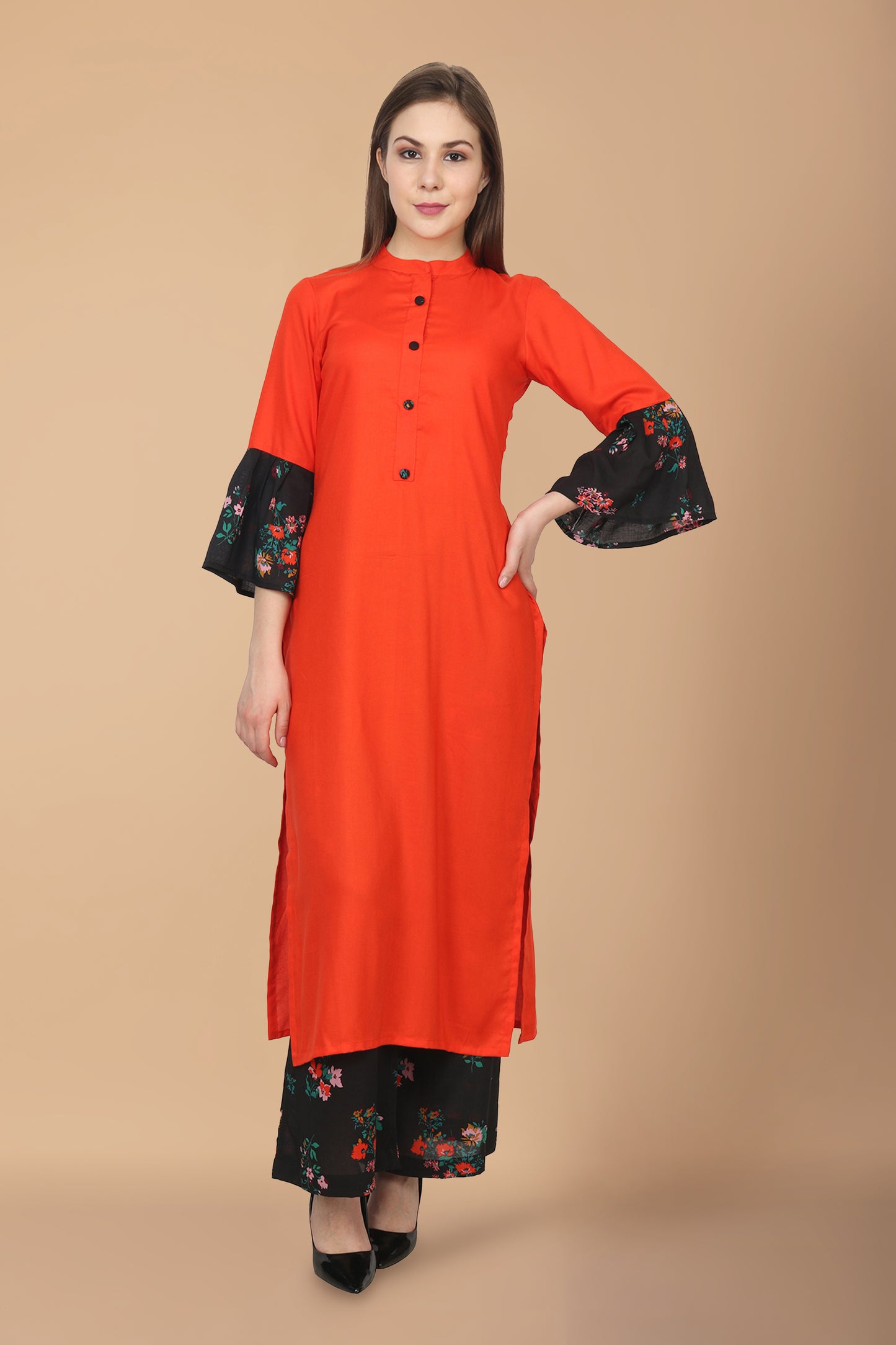 Women Plus Size Solid Orange Kurta | Apella
