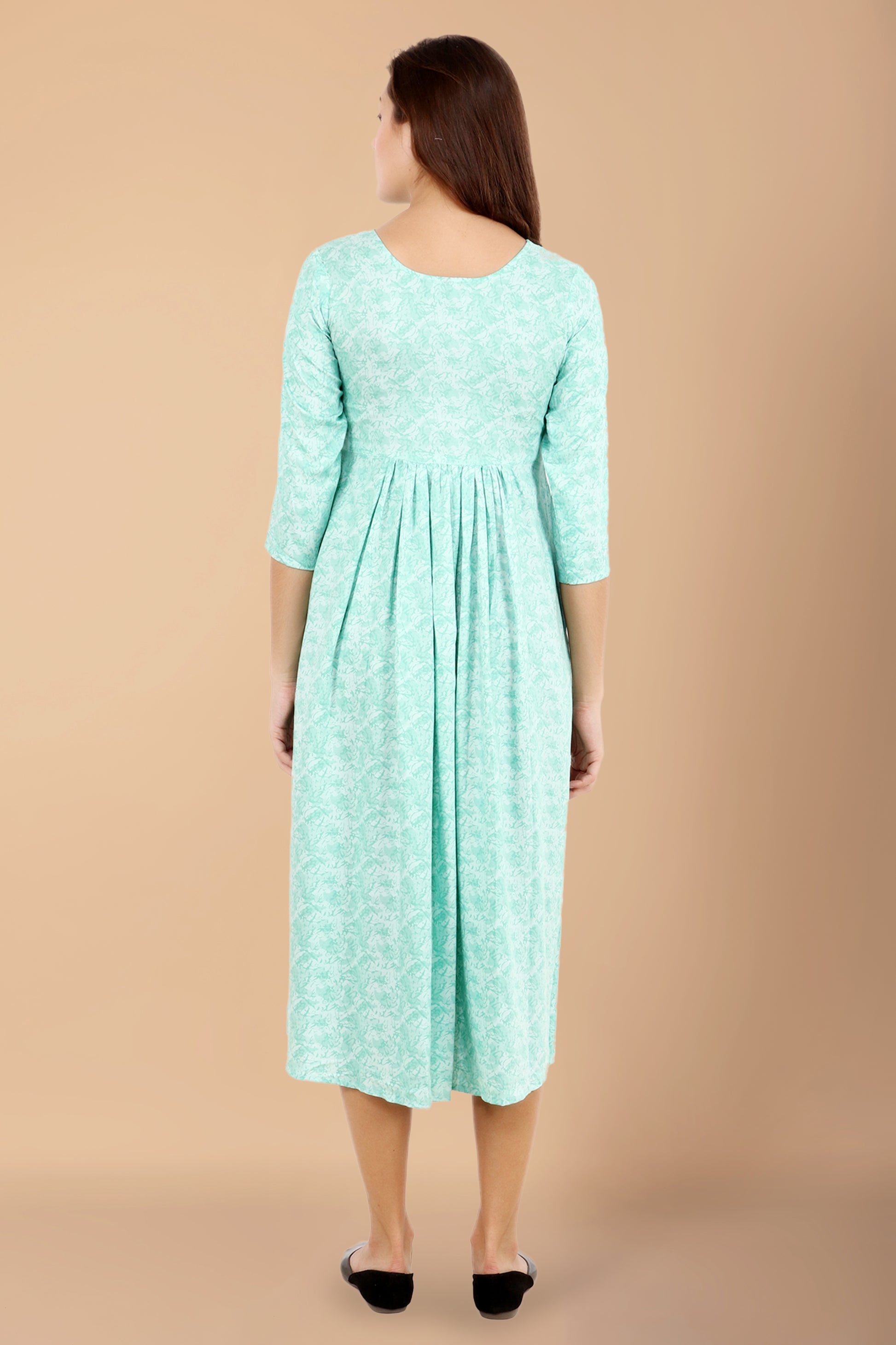Mint Tickled Rayon Dress | Apella.