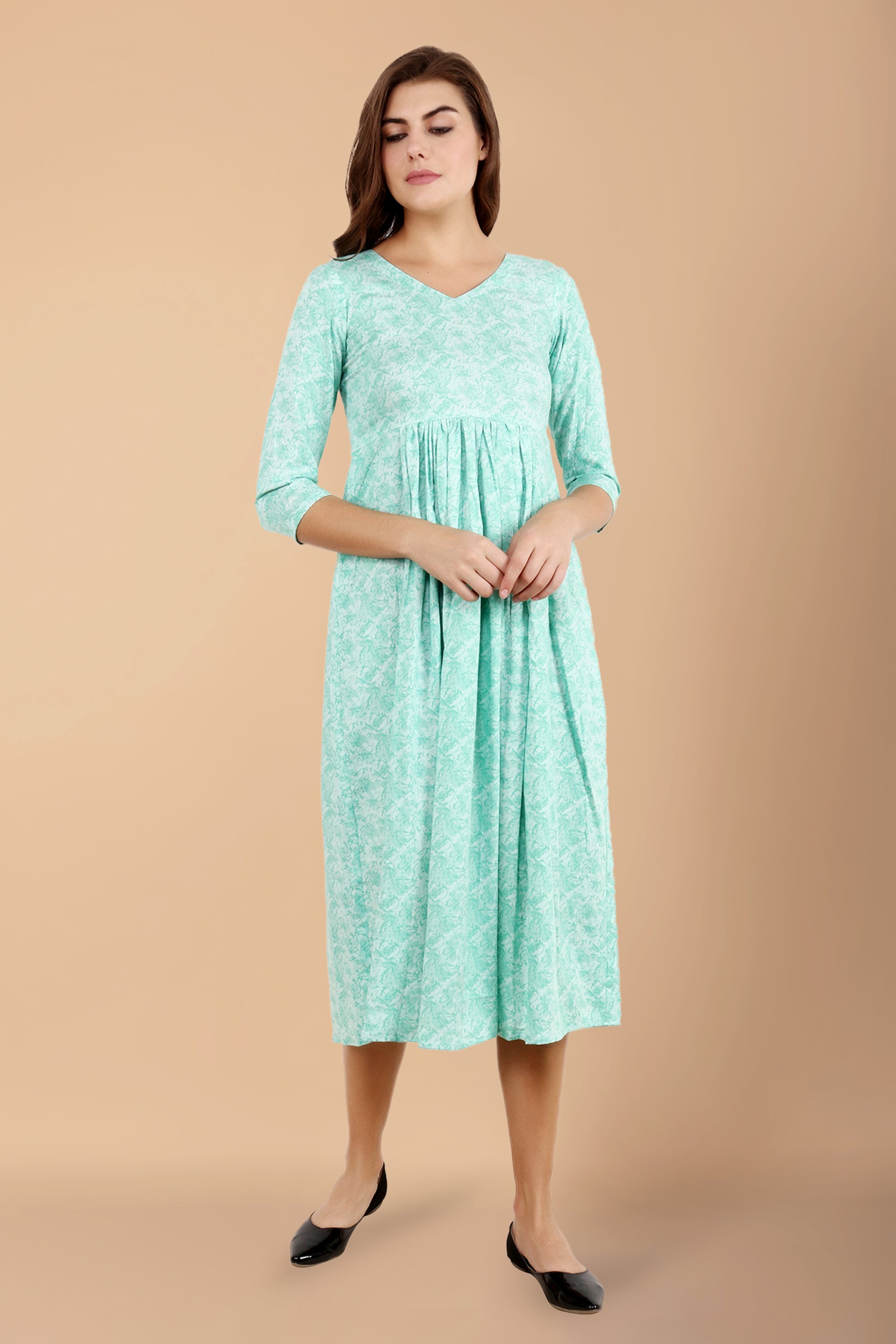 Mint Tickled Rayon Dress | Apella.
