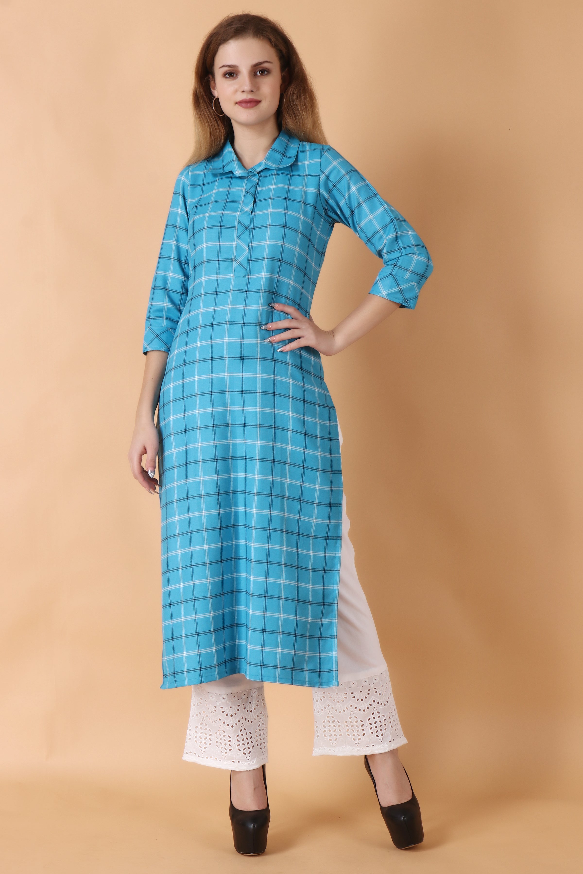 Buy Springs Woolen Anarkali Kurti with Legging line Design Suit (Blue) at  Amazon.in