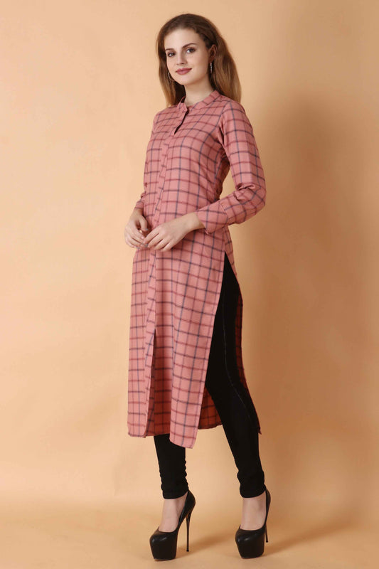 Buy Plus Size ​Snow Blush Woollen Kurta At Apella | Sizes XS to 10 XL | India | Free Delivery | Customized