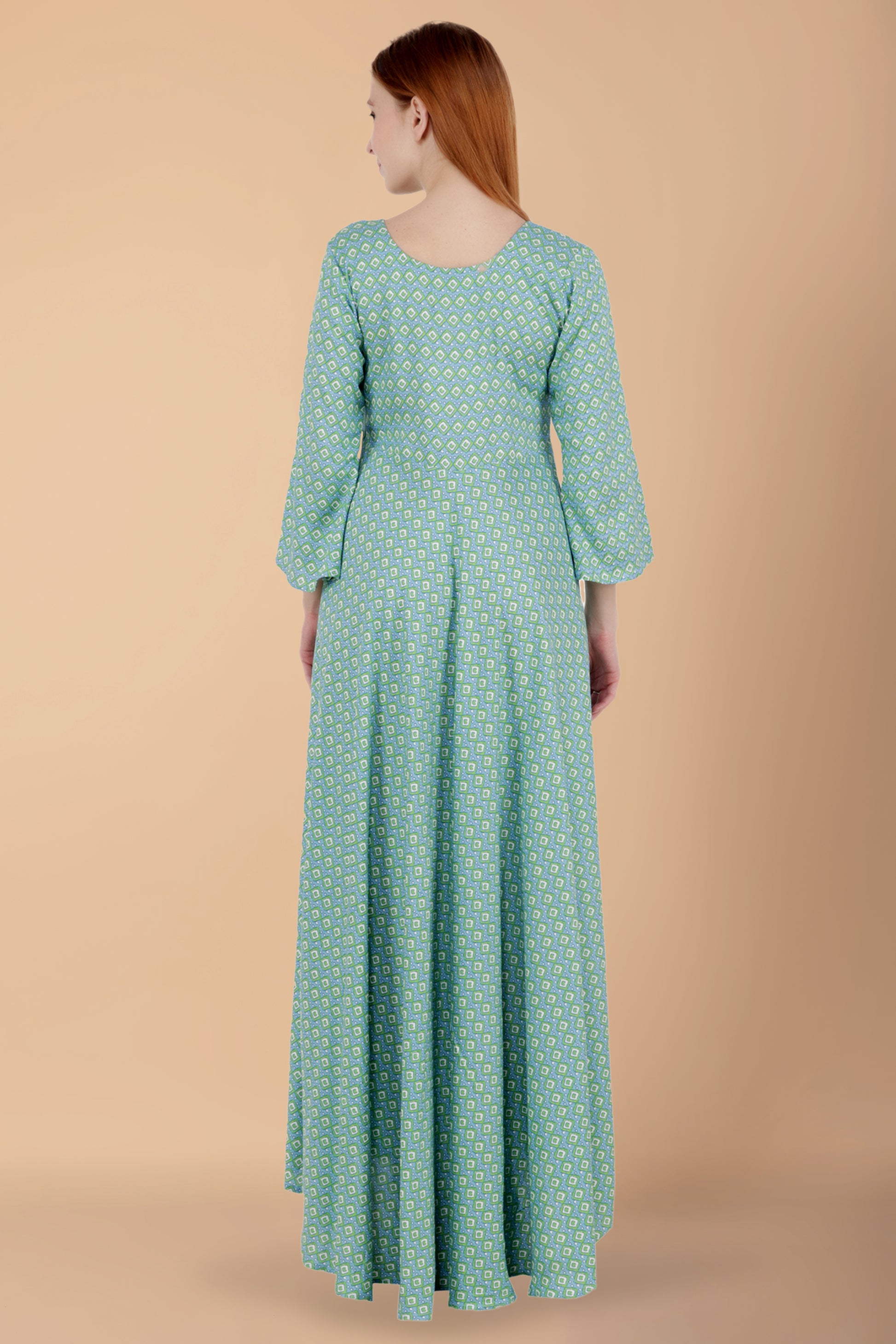 Mint Gathered Dress | Apella.