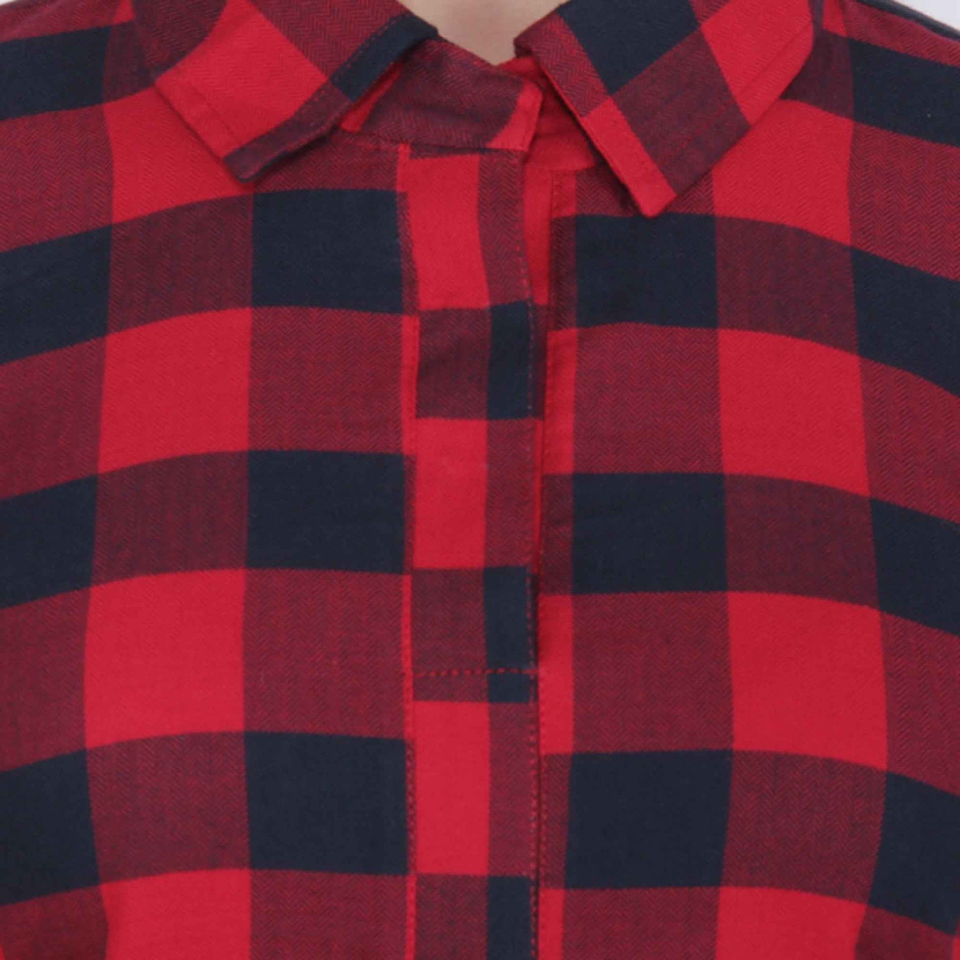 Buy Plus Size ​Red Grid Woollen Kurti At Apella | Sizes XS to 10 XL | India | Free Delivery | Customized