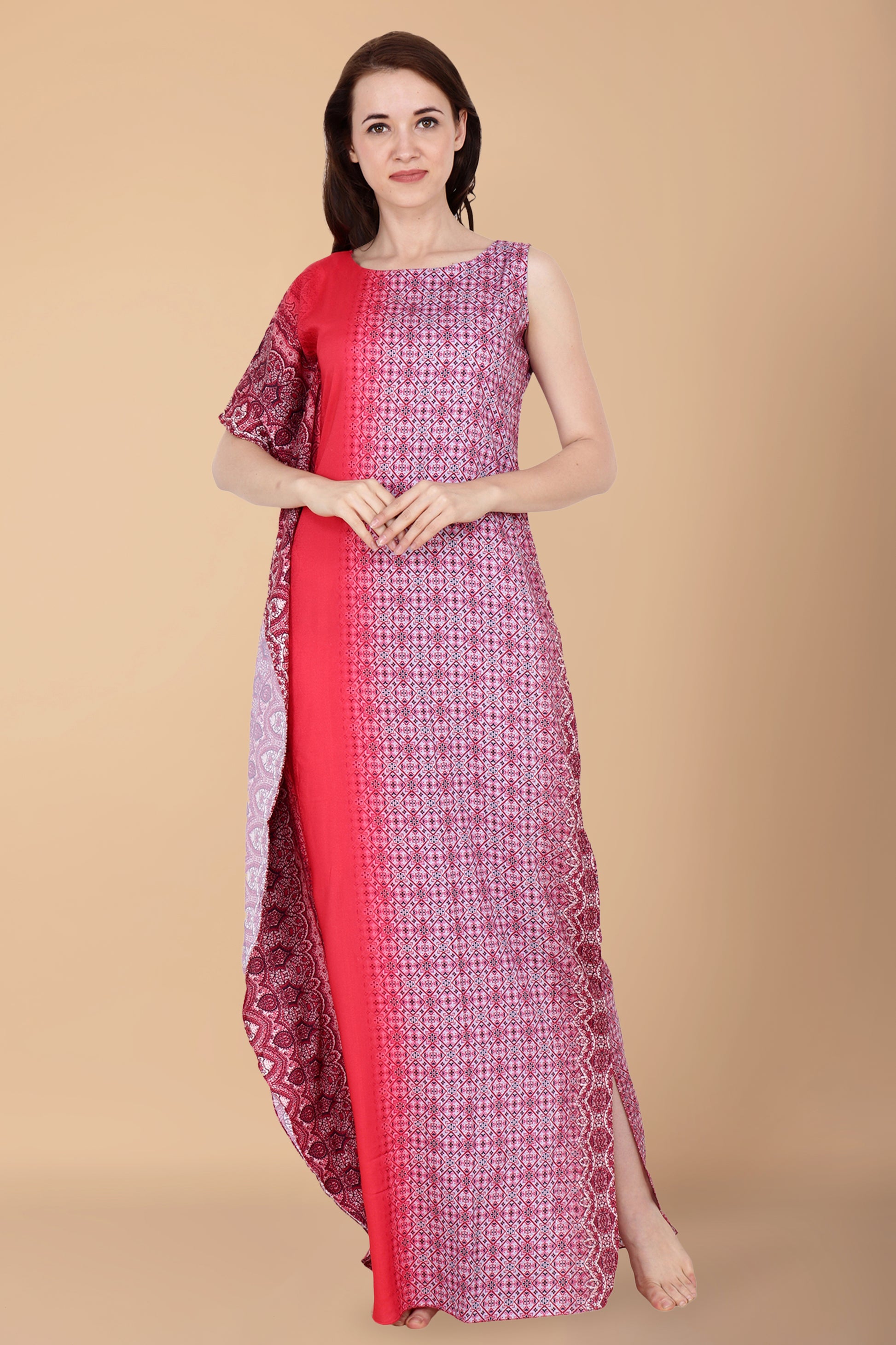 Women Plus Size Pink Long Wear Women Kaftan Dress | Apella