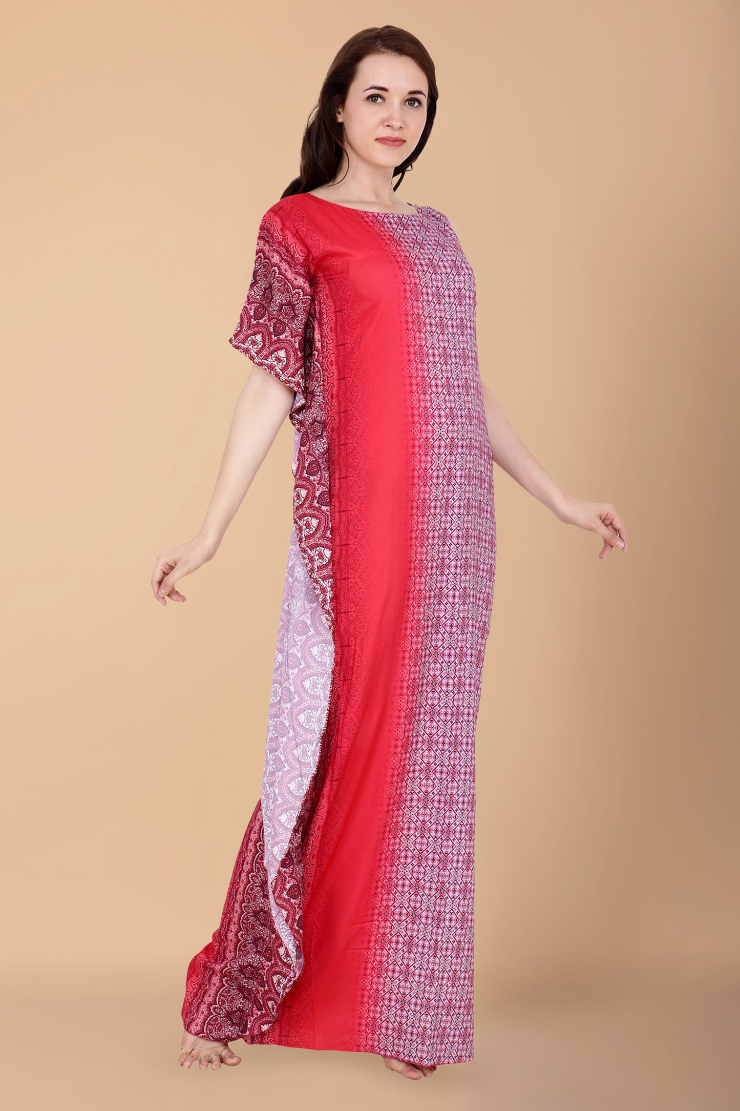 Women Plus Size Pink Long Wear Women Kaftan Dress | Apella