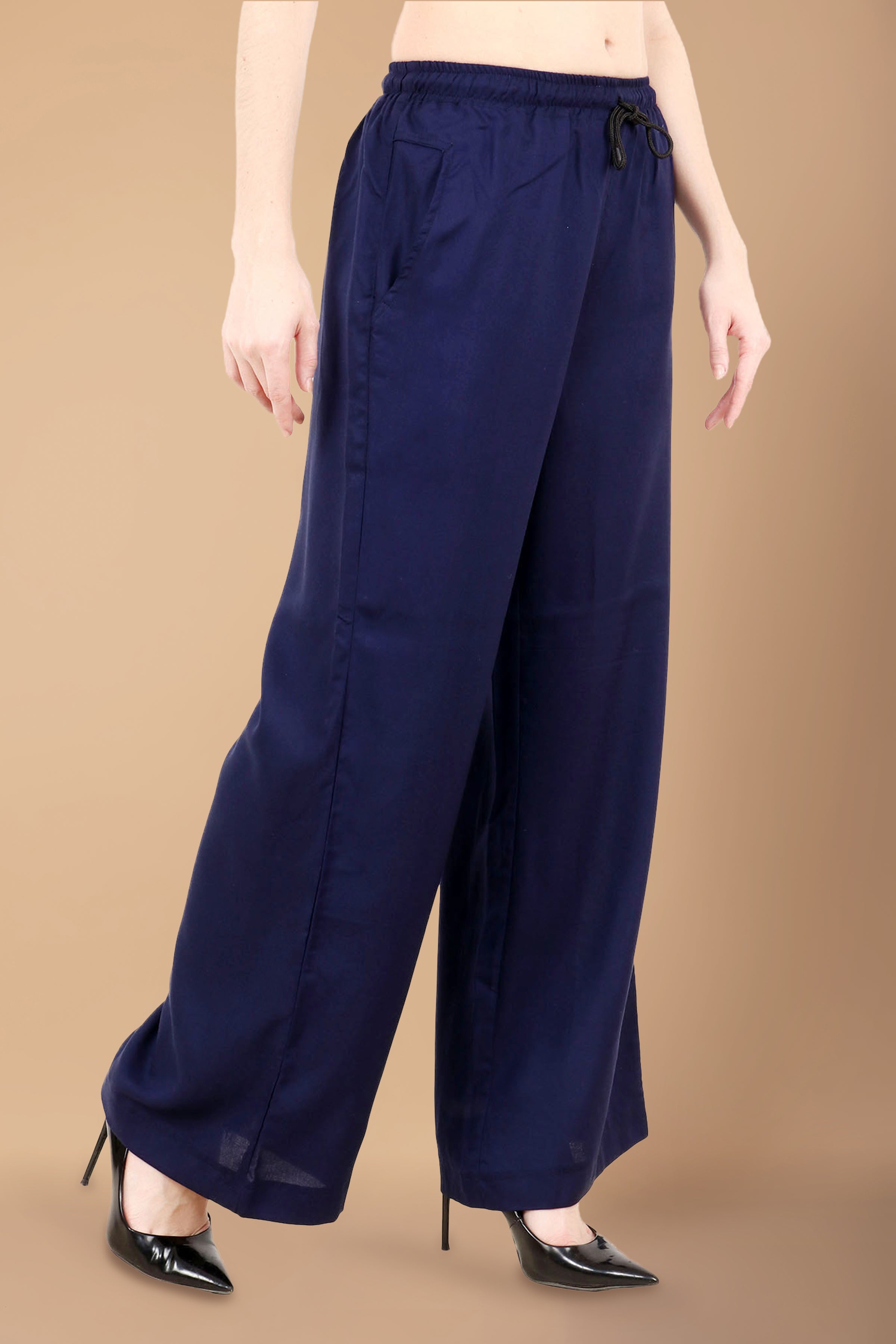 Buy Jaipur Kurti Women Blue Solid Palazzo Trousers - Palazzos for Women  1649879 | Myntra