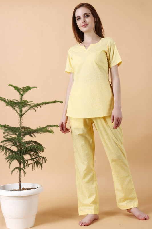 Women Plus Size Yellow  Lounge & Night Wear Suits | Apella