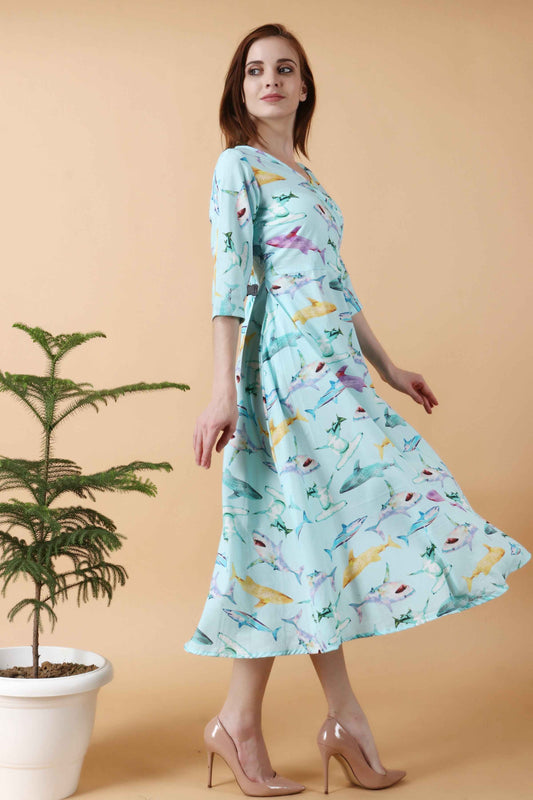 Buy Plus Size ​Into The Sea Dress At Apella | Sizes XS to 10 XL | India | Free Delivery | Customized