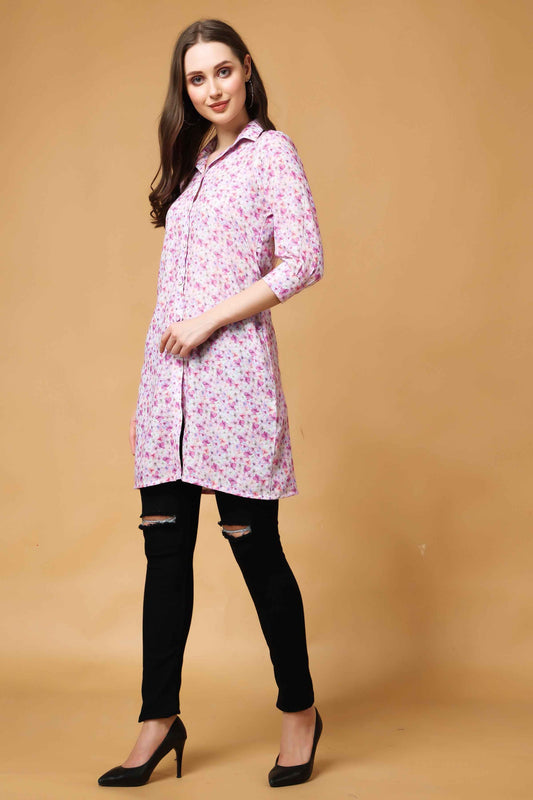 Buy Plus Size ​Tinker Bell Floral Short Kurta At Apella | Sizes XS to 10 XL | India | Free Delivery | Customized
