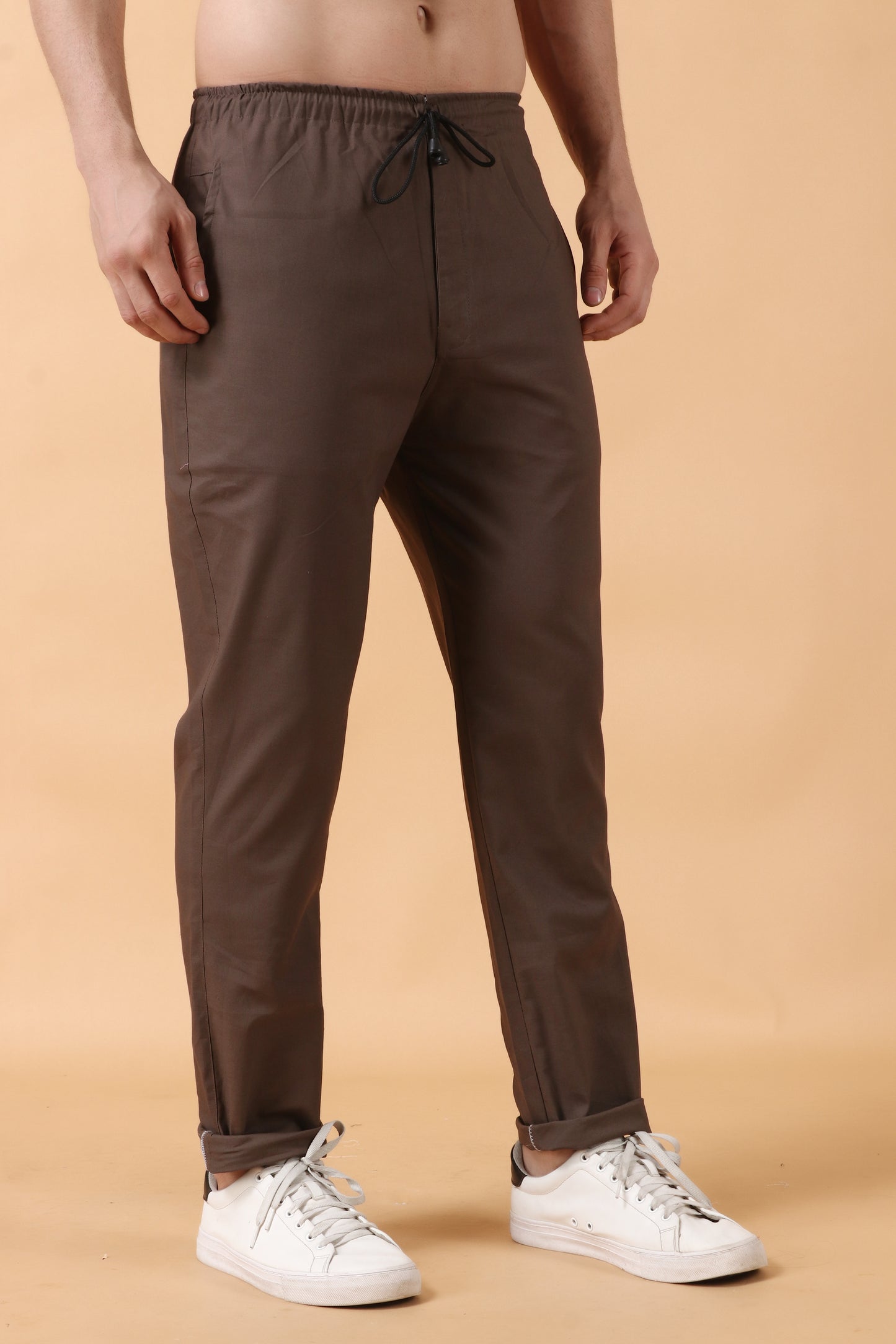 Brown Stretchable Cargo Pants