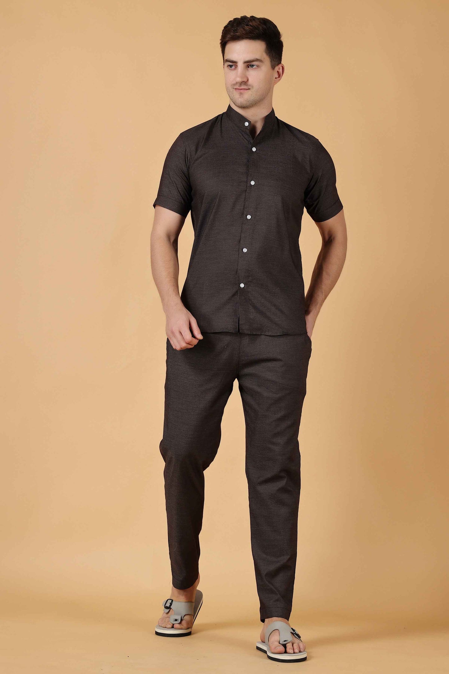 Buy Plus Size ​Smoky Black Lounge Wear Set At Apella | Sizes XS to 10 XL | India | Free Delivery | Customized