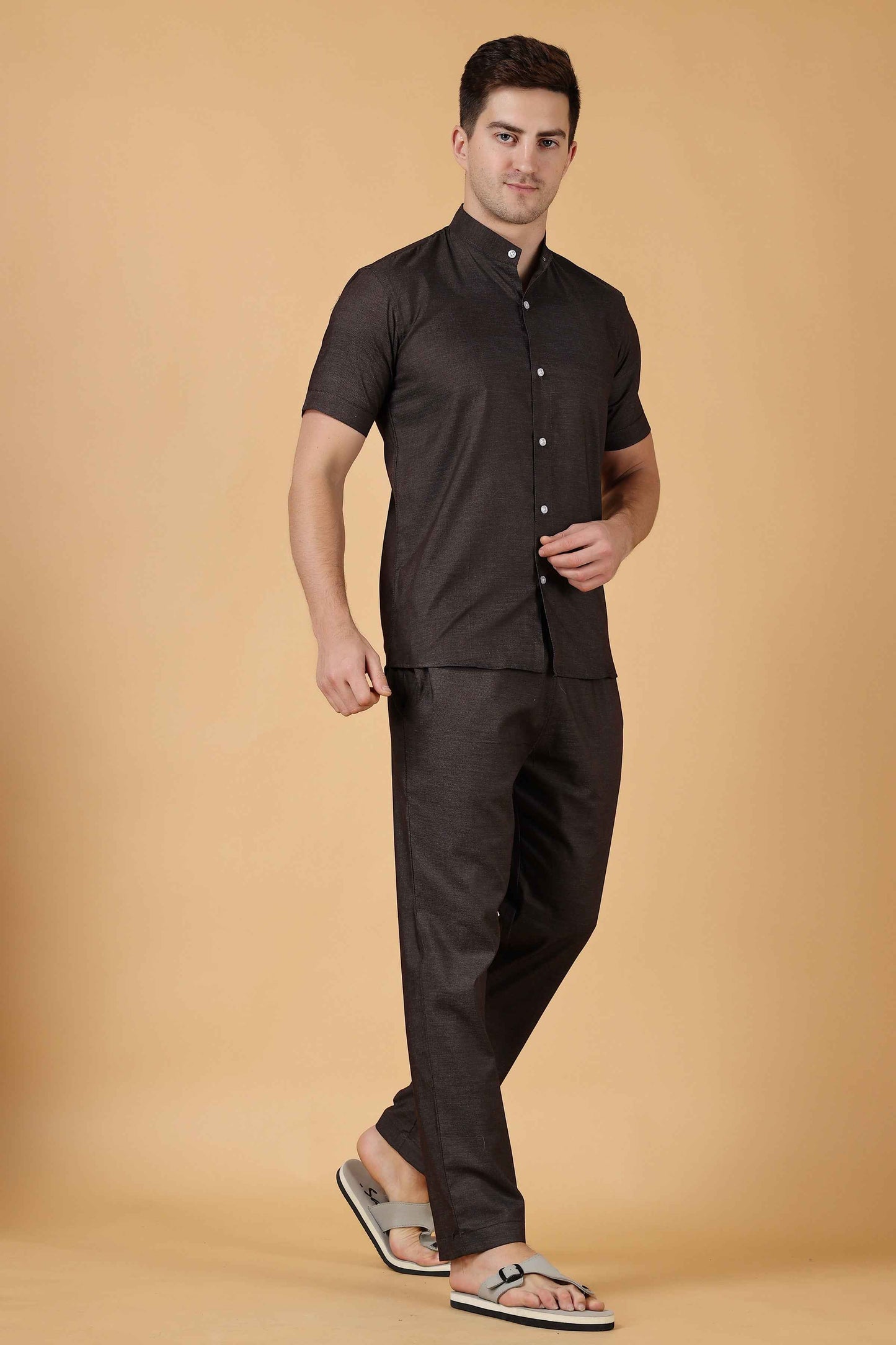 Buy Plus Size ​Smoky Black Lounge Wear Set At Apella | Sizes XS to 10 XL | India | Free Delivery | Customized
