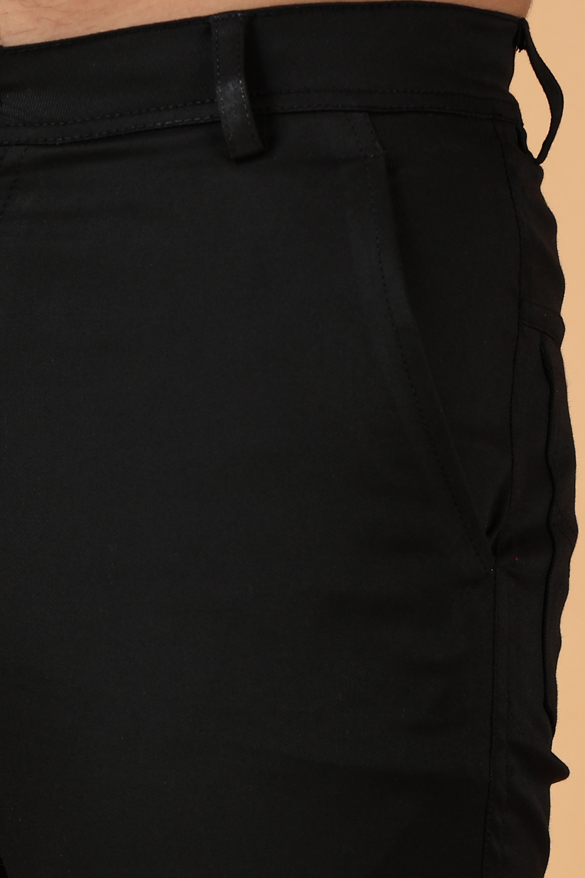Buy Black Solid Cotton Stretch Chino Pant for Men Online India  tbase