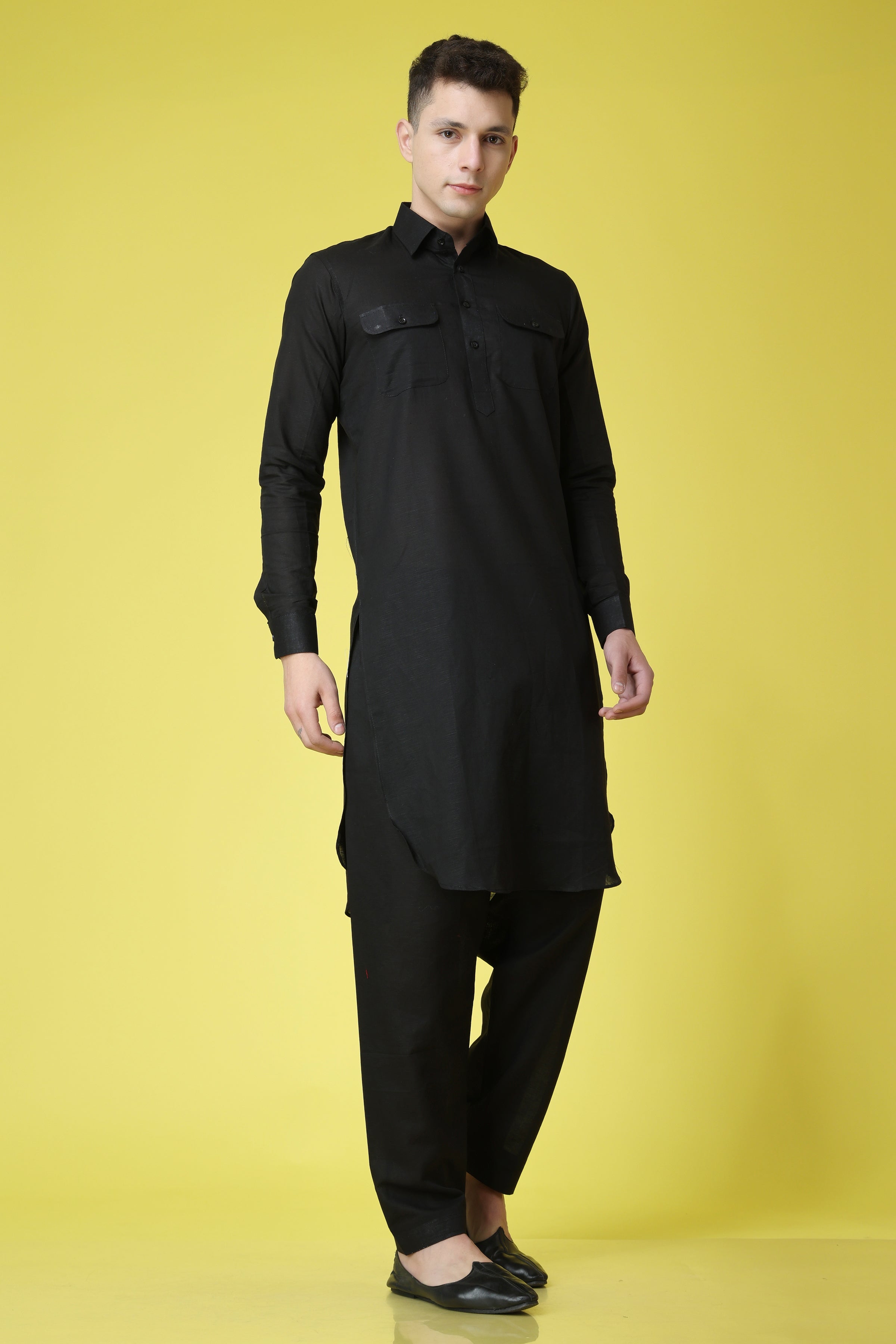Casual Plain Men Black Pathani Suit, Size: 36*42 at Rs 500/piece in New  Delhi