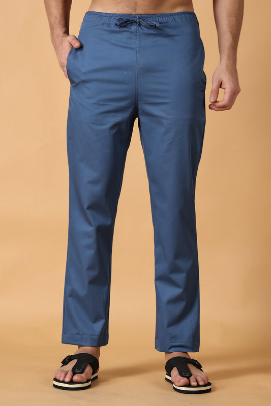 Men's Plus Size Persian Blue Cotton Pant Pajama  Apella