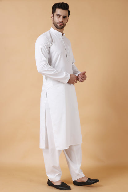 White Pakistani Pathani Kurta Pajama