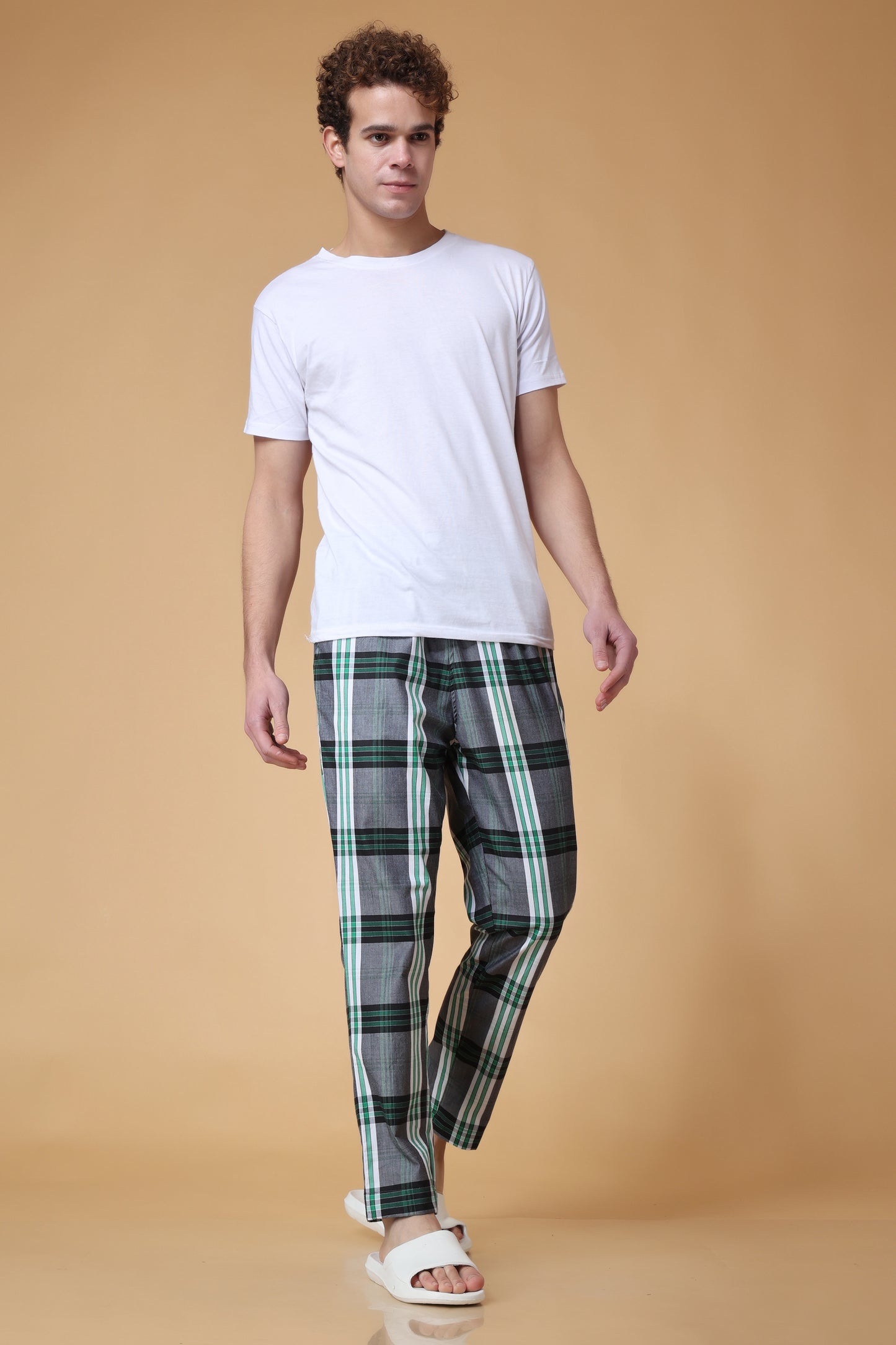 Forest Green Checked Cotton Pajama
